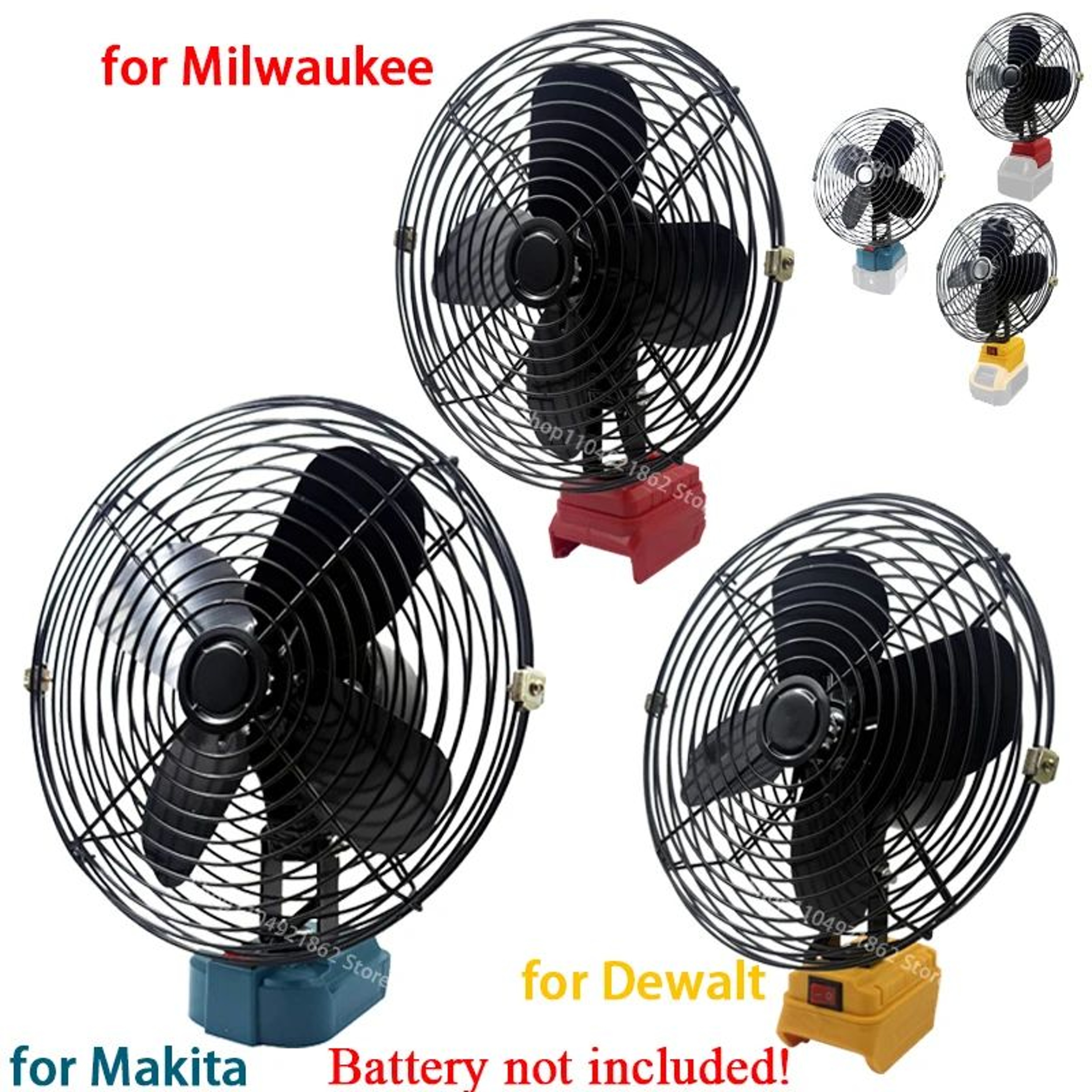 8 Inch Cordless Battery Powered Camping Fan For 18V 20V Power Tool Batteries 0
