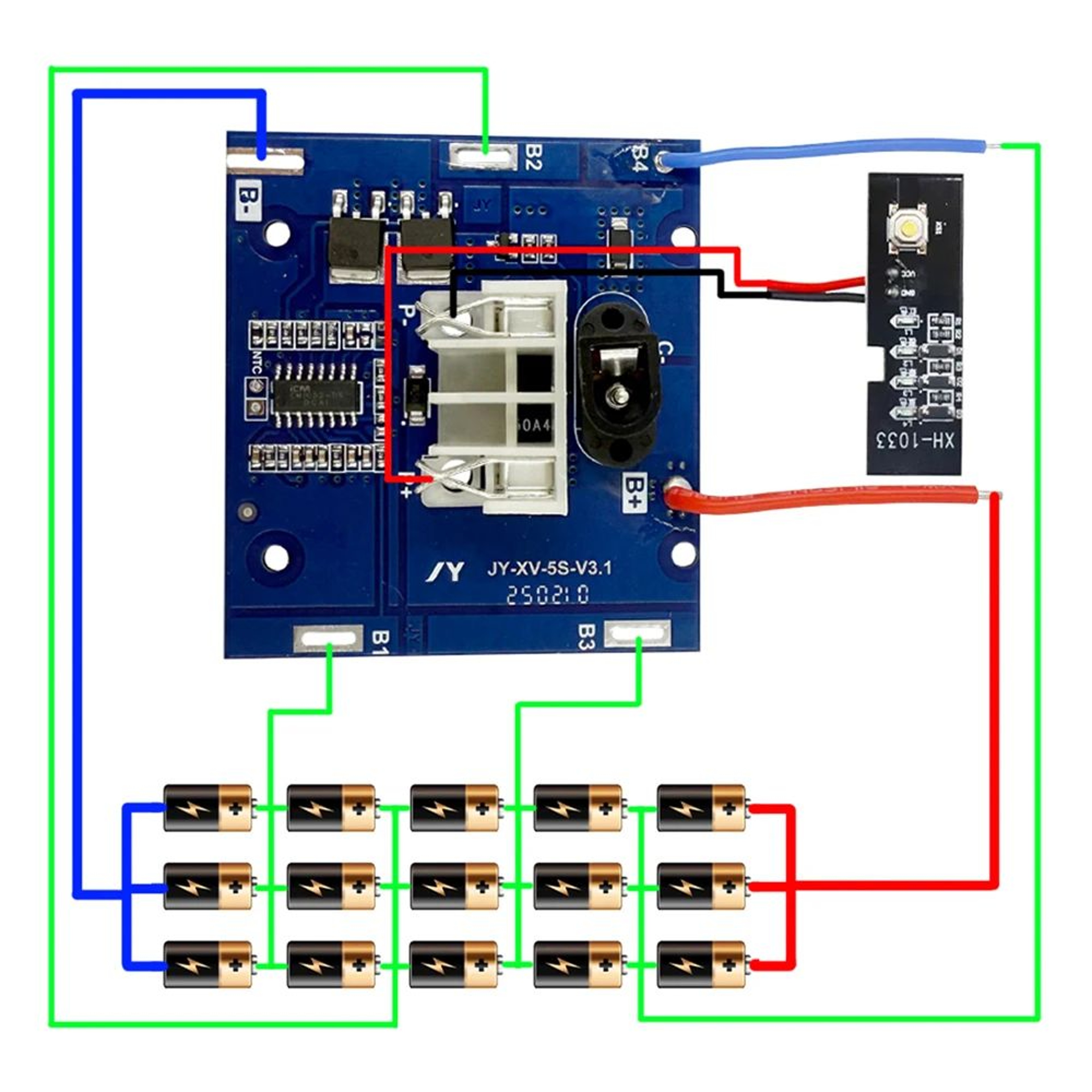 20V Lithium Battery Replacement Case With PCB Protection Board For 15 18650 Cells 3
