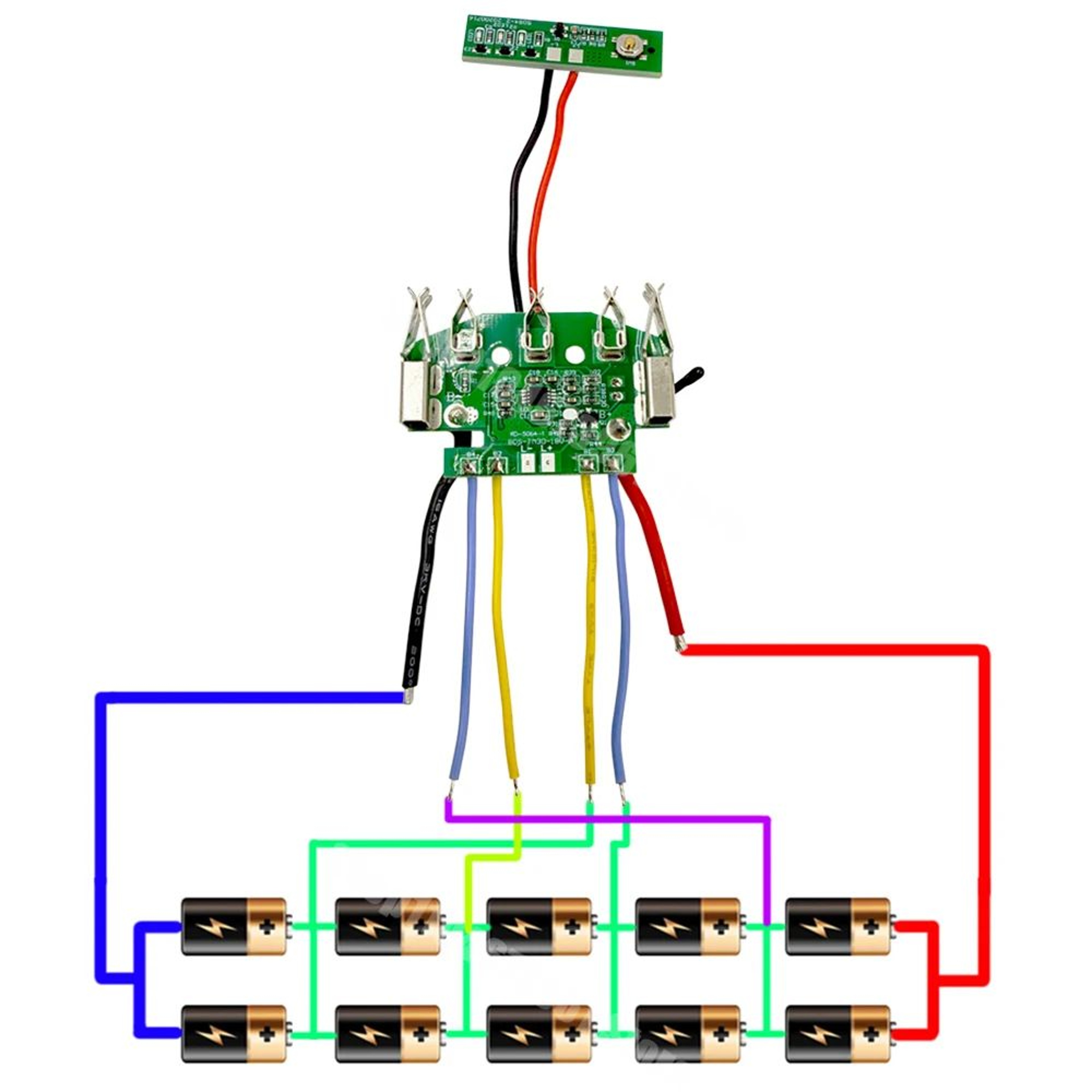 18V Lithium Battery Repair Case With 10Cell 18650 Holder And PCB Protection Board 2