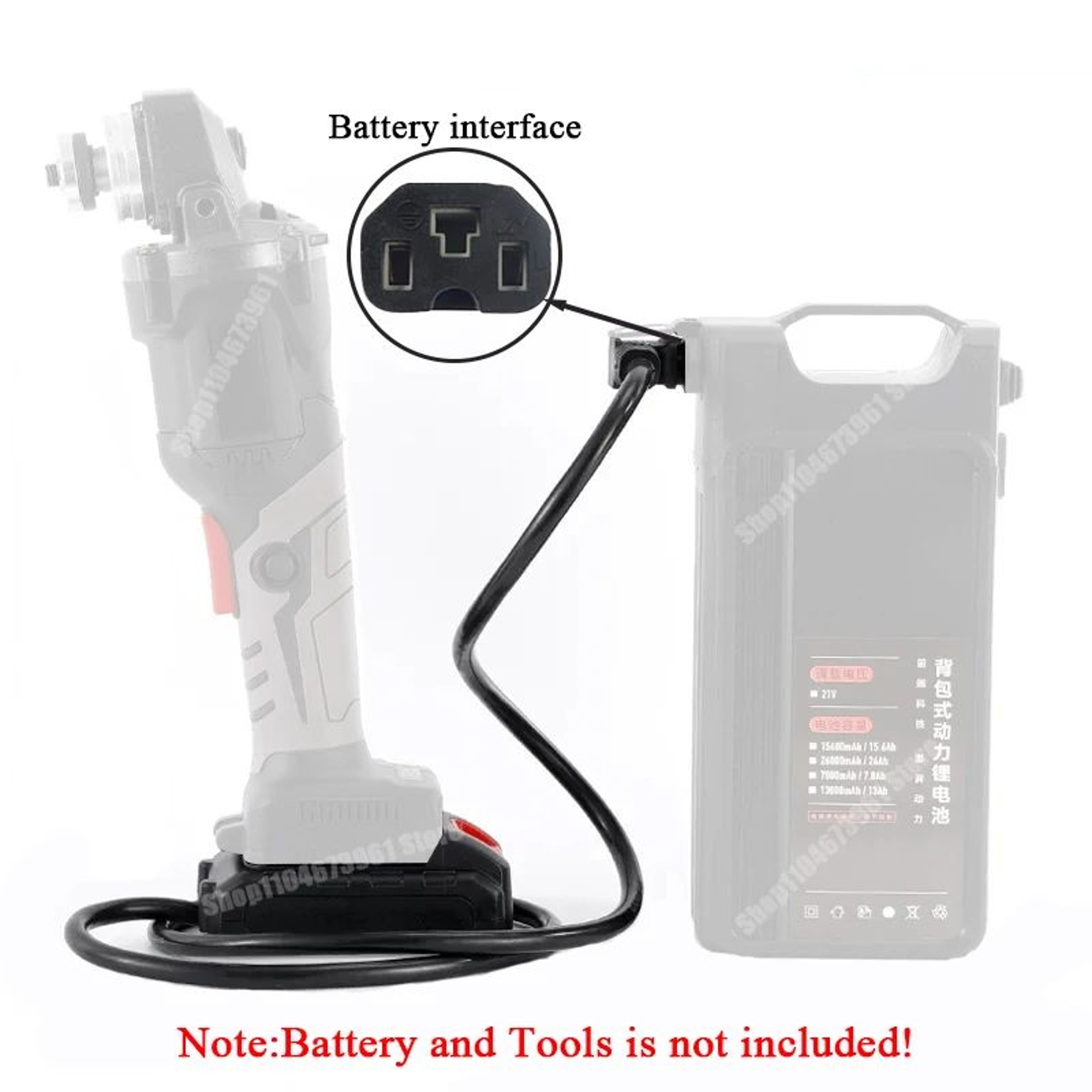 21V Backpack Battery Power Cord Adapter For 18V 21V Cordless Power Tools 4