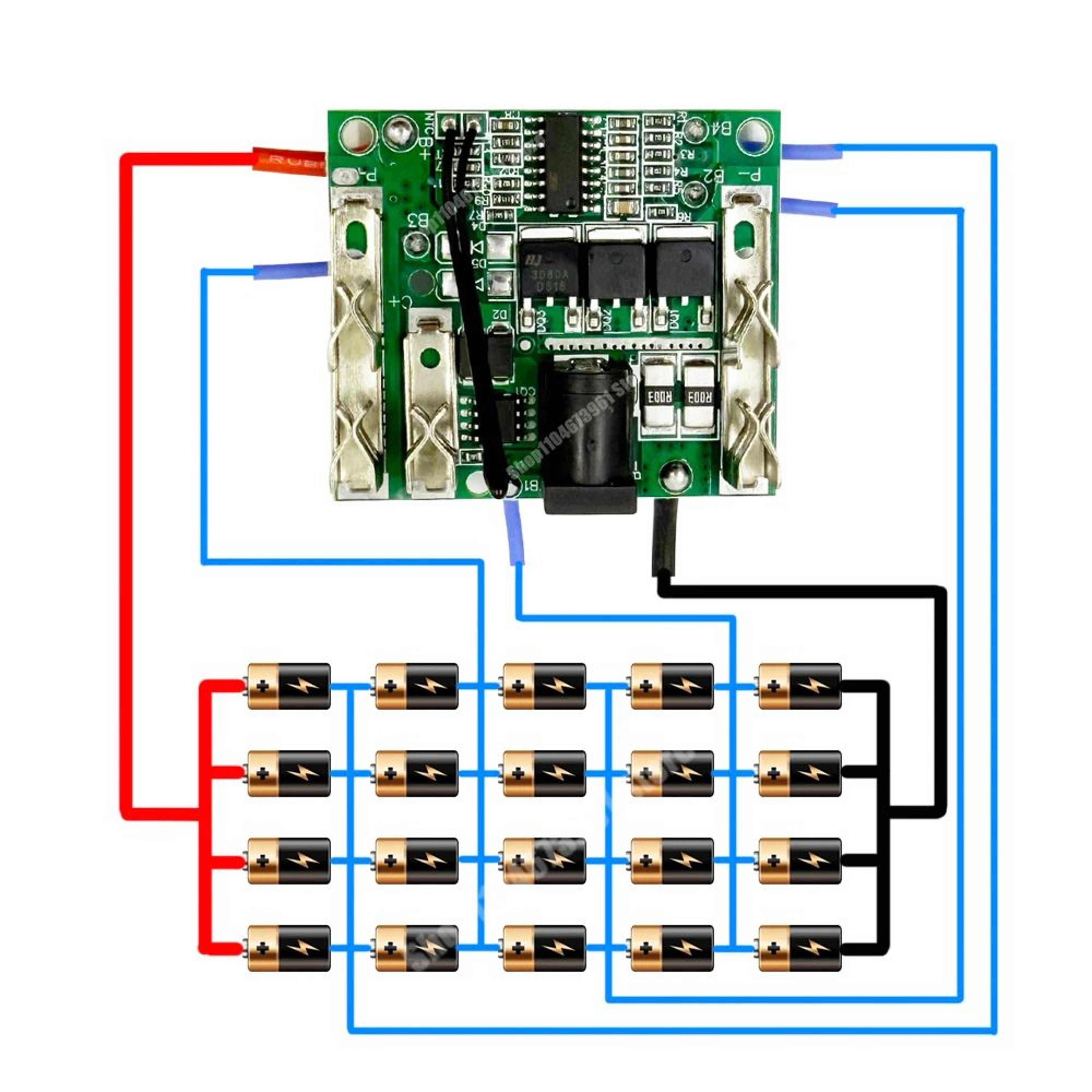 18V Lithium Battery Replacement Case With PCB BMS Protection Circuit Board 4
