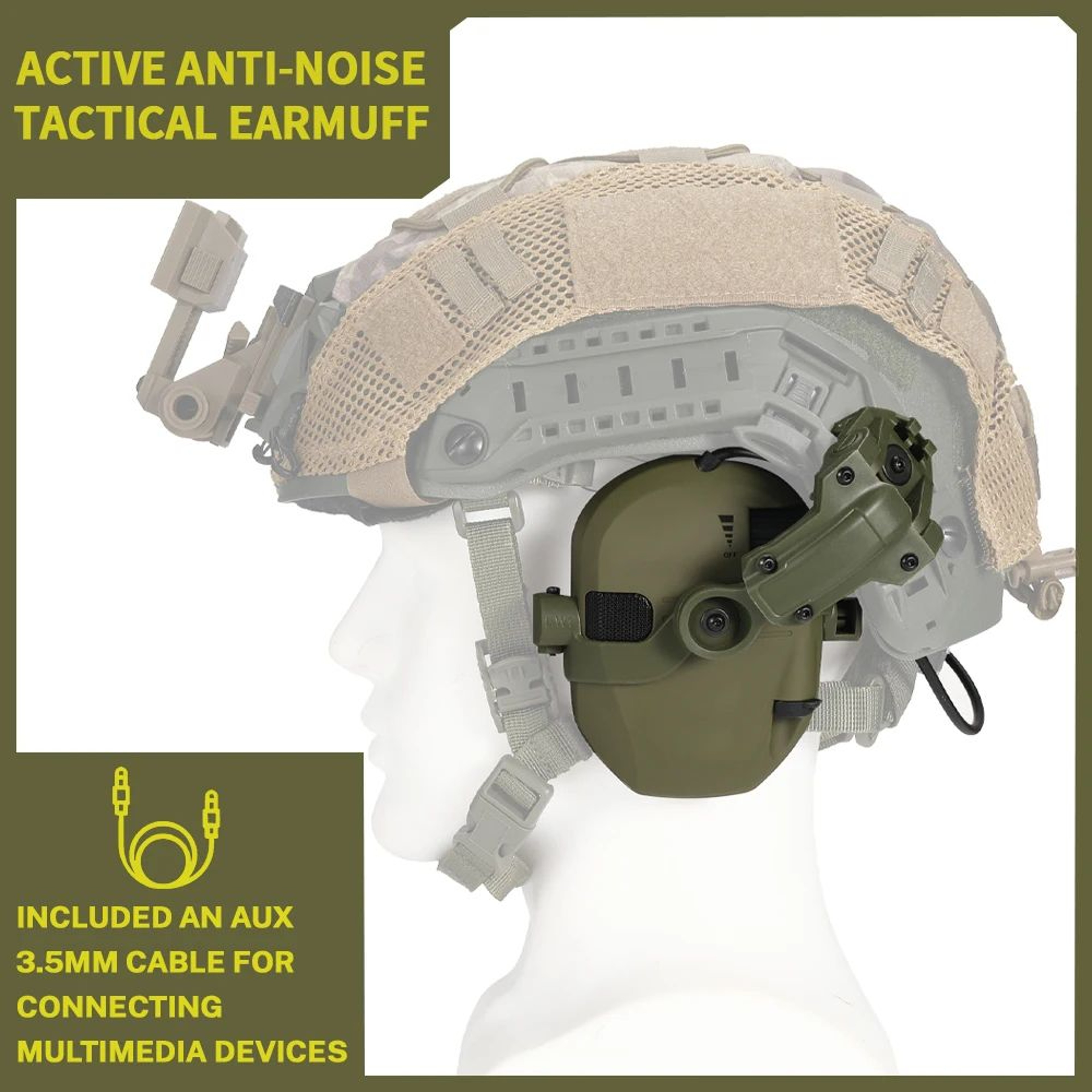 Slim Active Noise Reduction Shooting Earmuffs With 23dB Hearing Protection 4