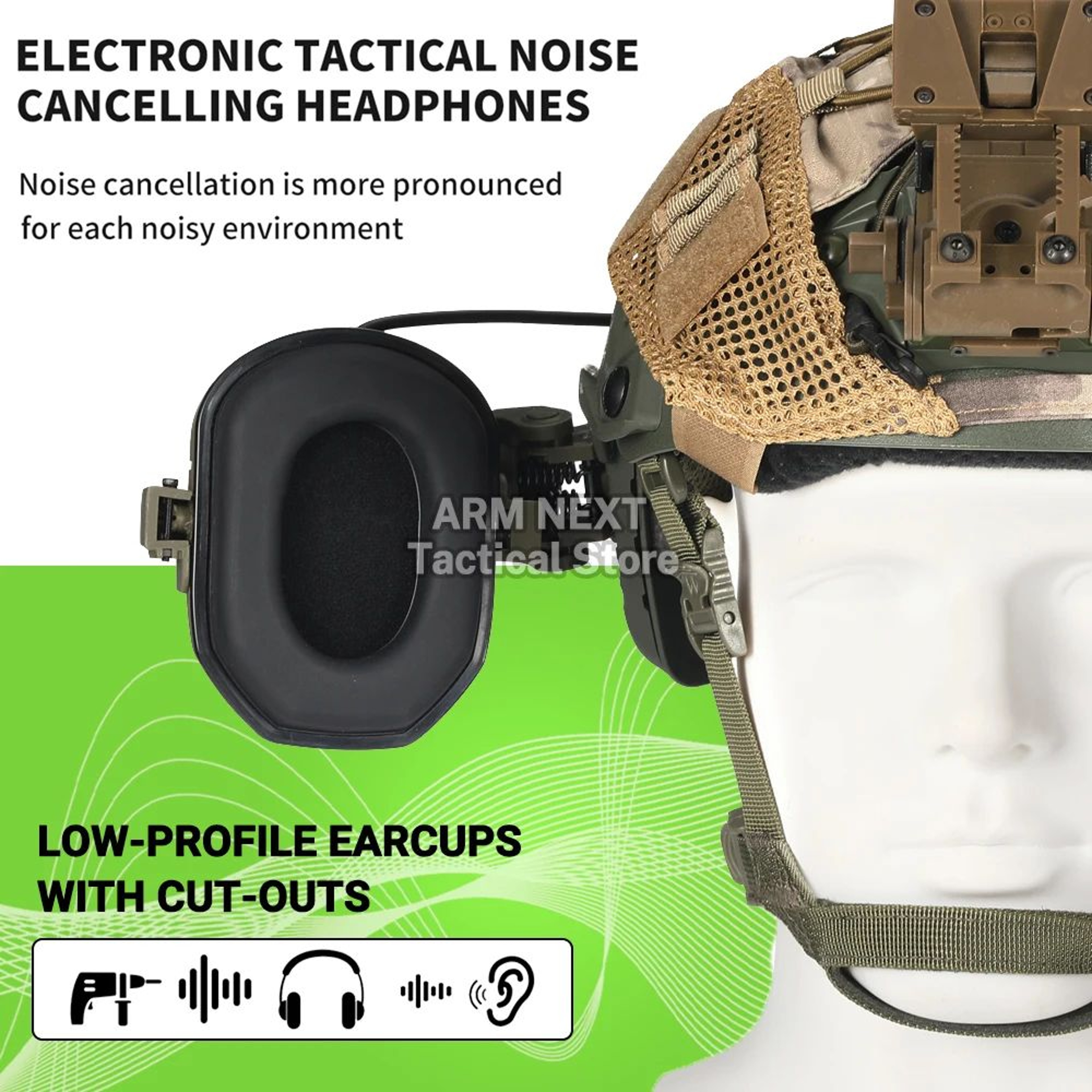 Slim Active Noise Reduction Shooting Earmuffs With 23dB Hearing Protection 0