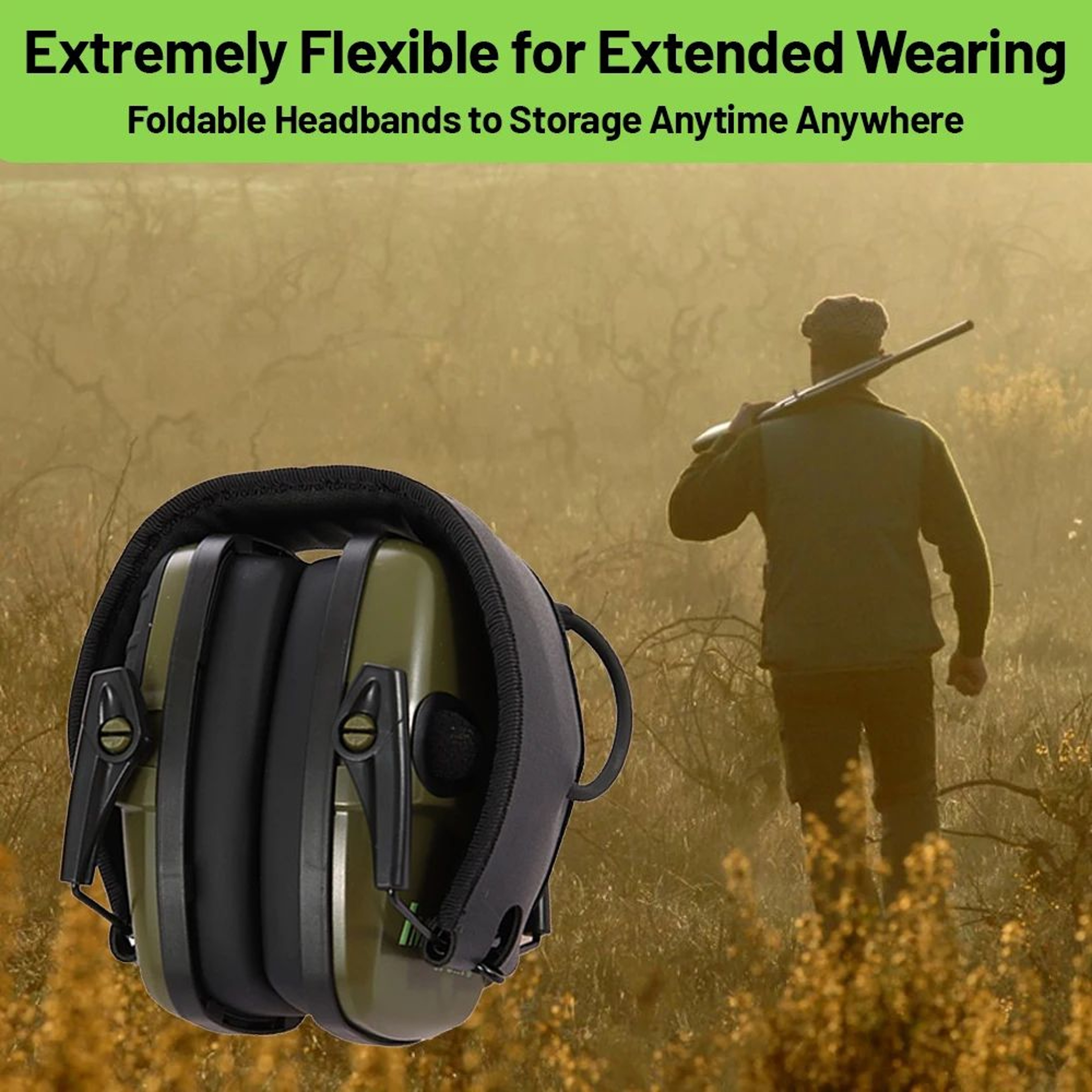 Electronic Shooting Earmuffs With 4X Sound Amplification And Noise Reduction 1