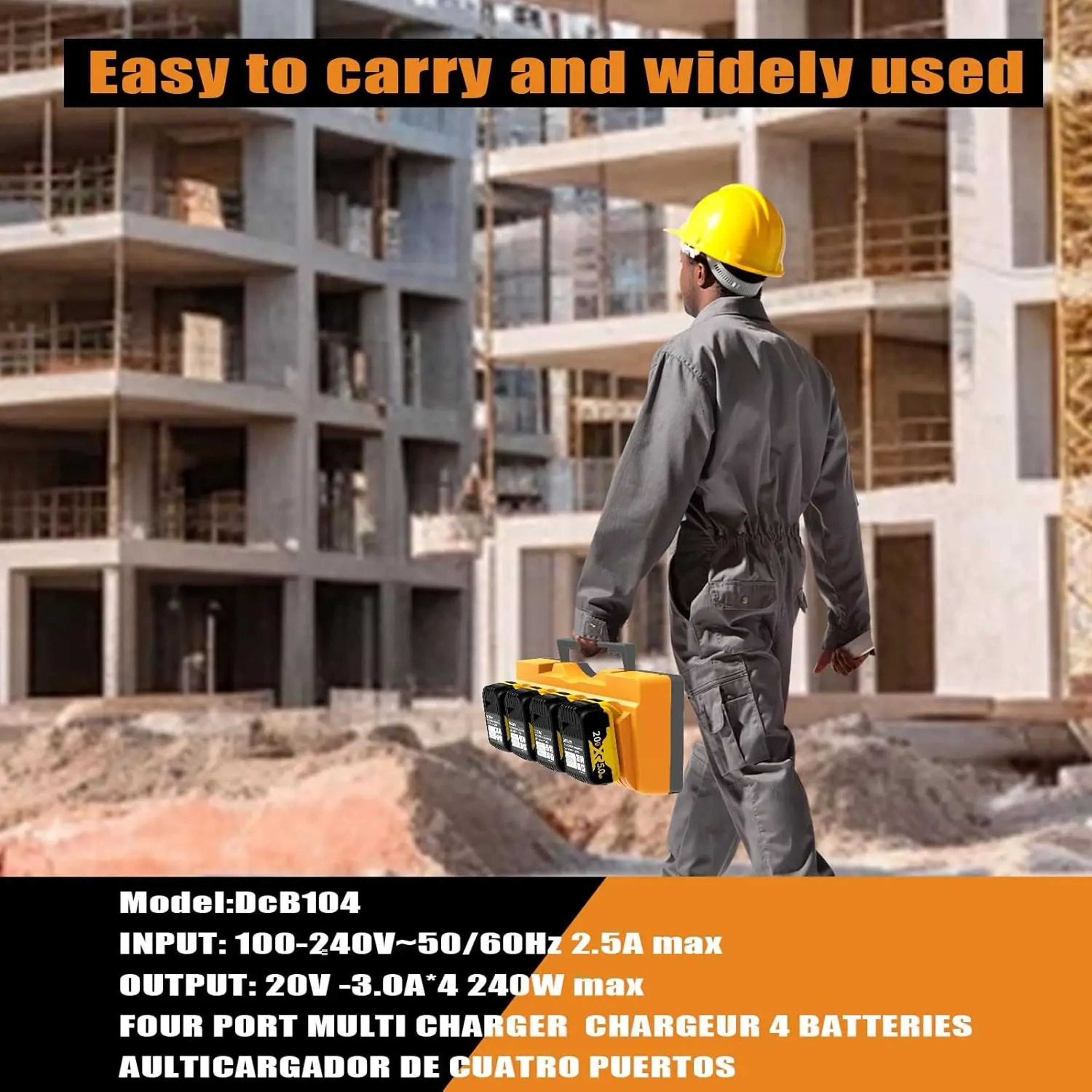 4Port Fast Battery Charger For 12V18V Lithium Power Tools DCB104 2