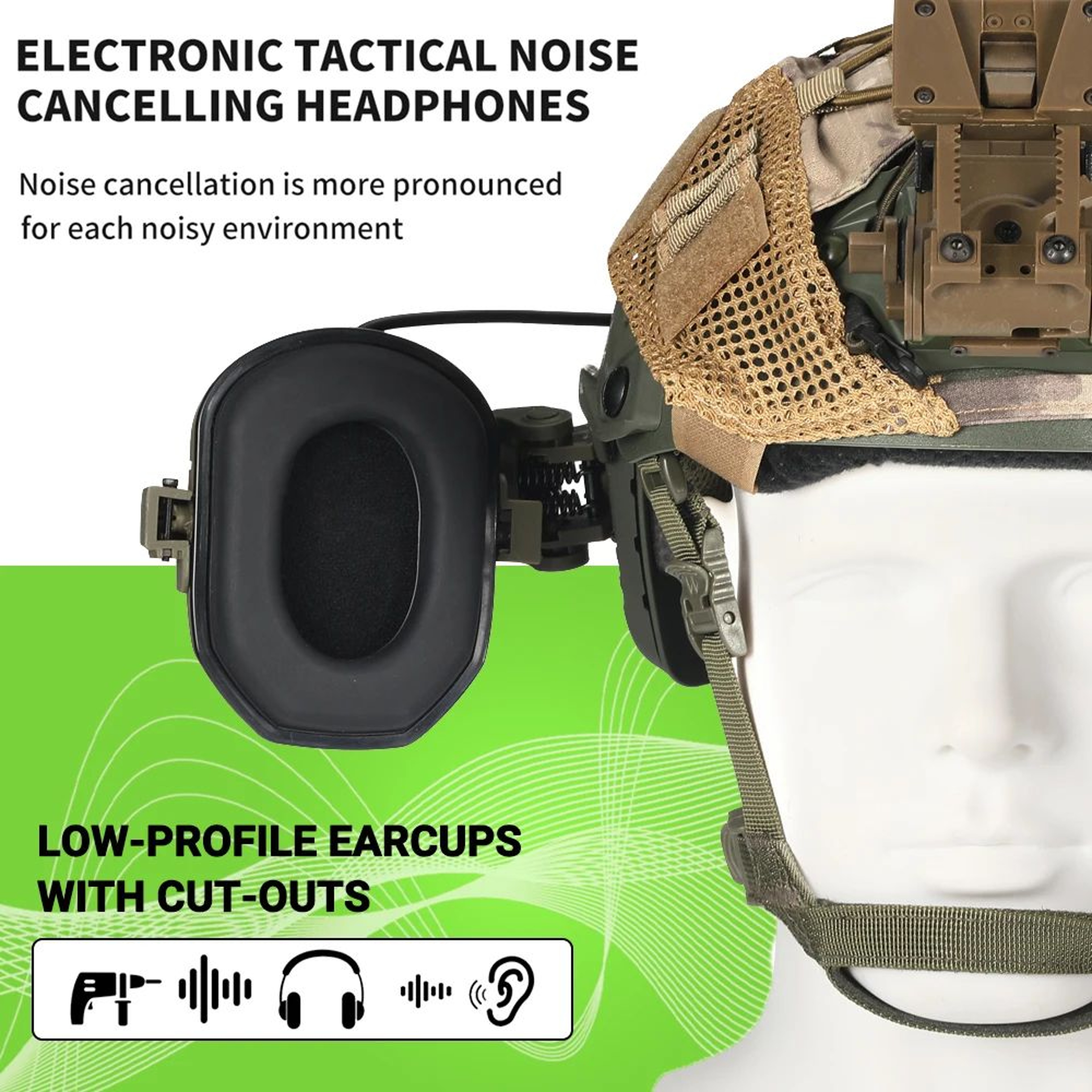 Electronic Shooting Earmuffs With Noise Reduction And Sound Amplification 1