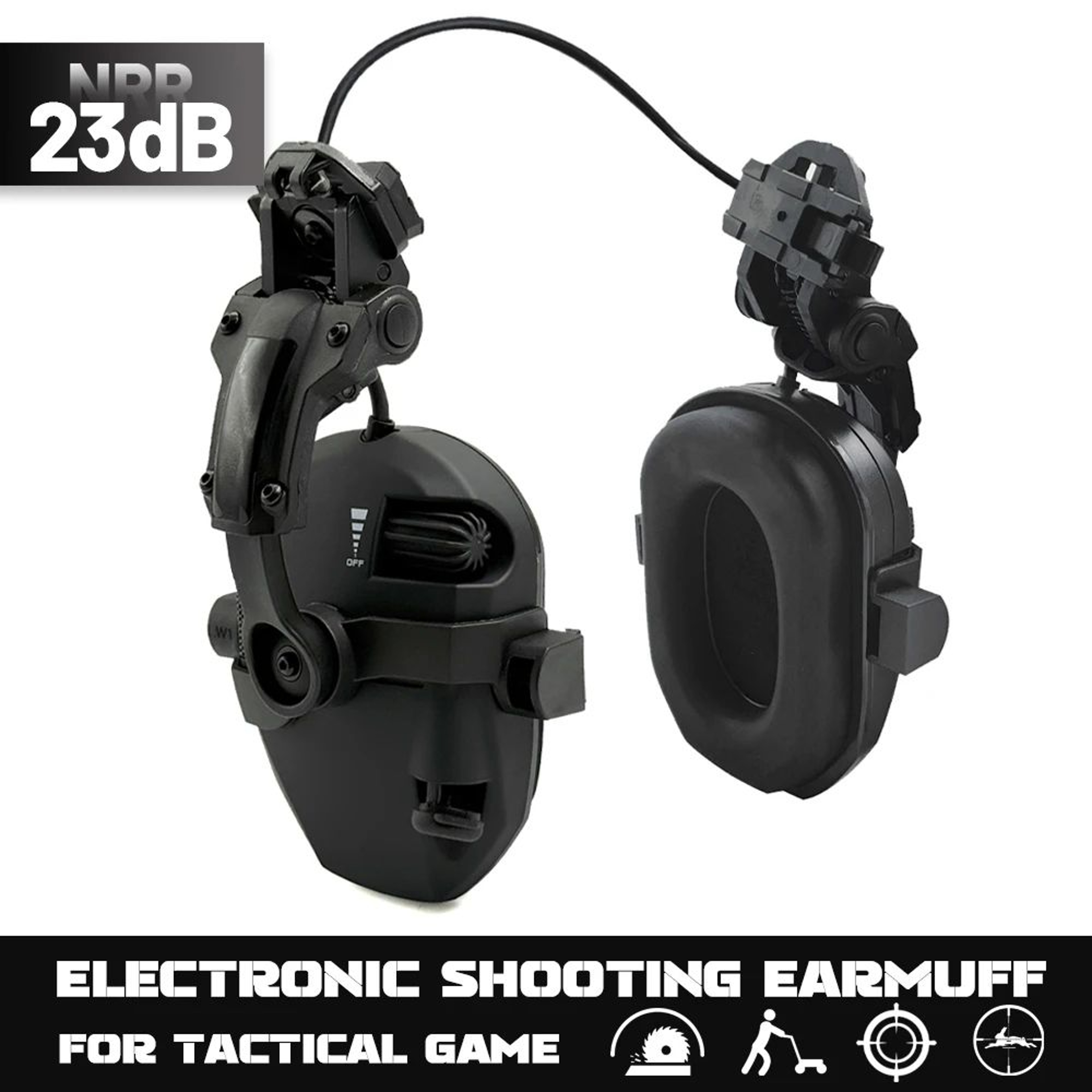 Electronic Shooting Earmuffs With 23dB Noise Reduction For Hunting And Tactical Training 0