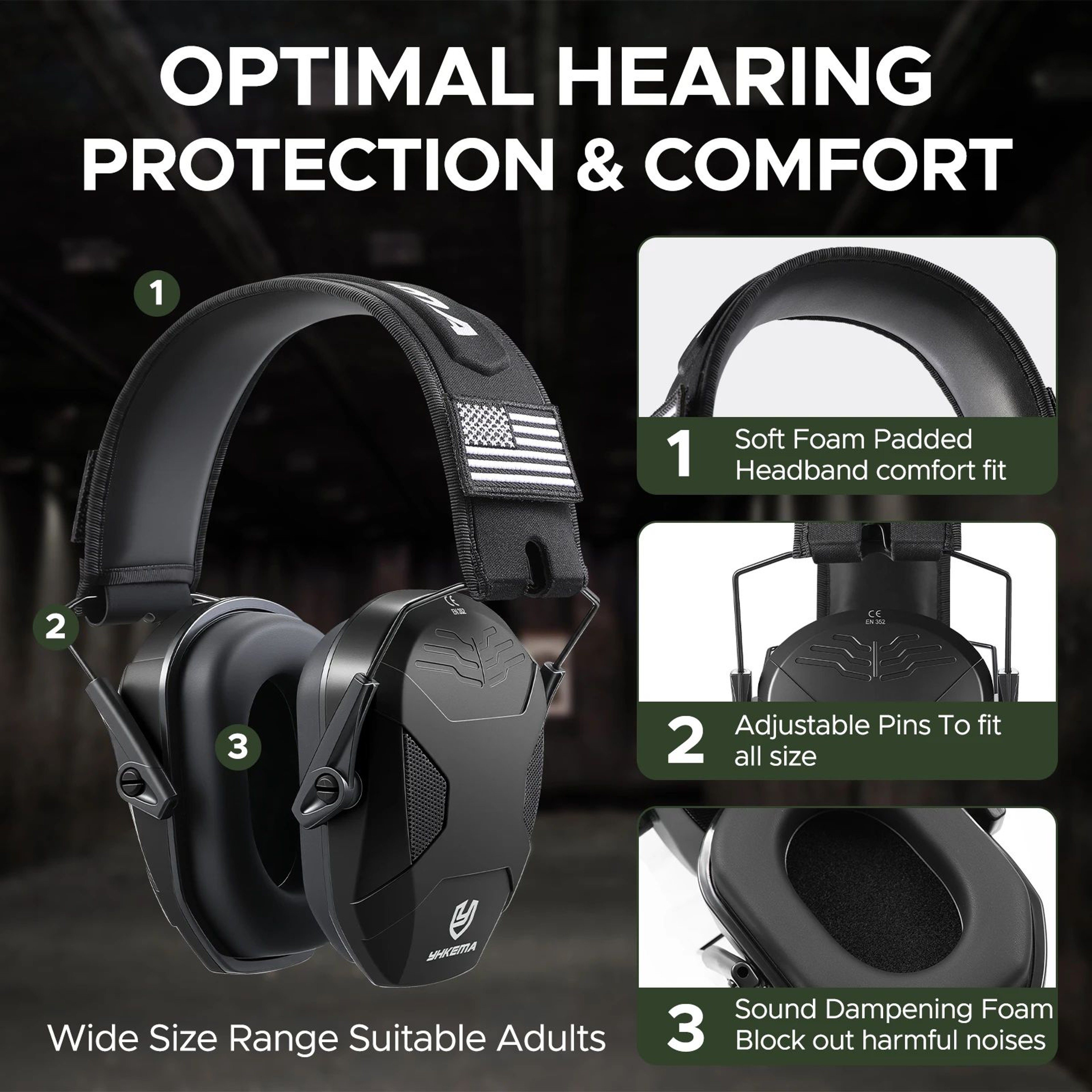 Compact Shooting Ear Defenders Passive Noise Reduction Earmuffs For Hunting And Gun Range 3