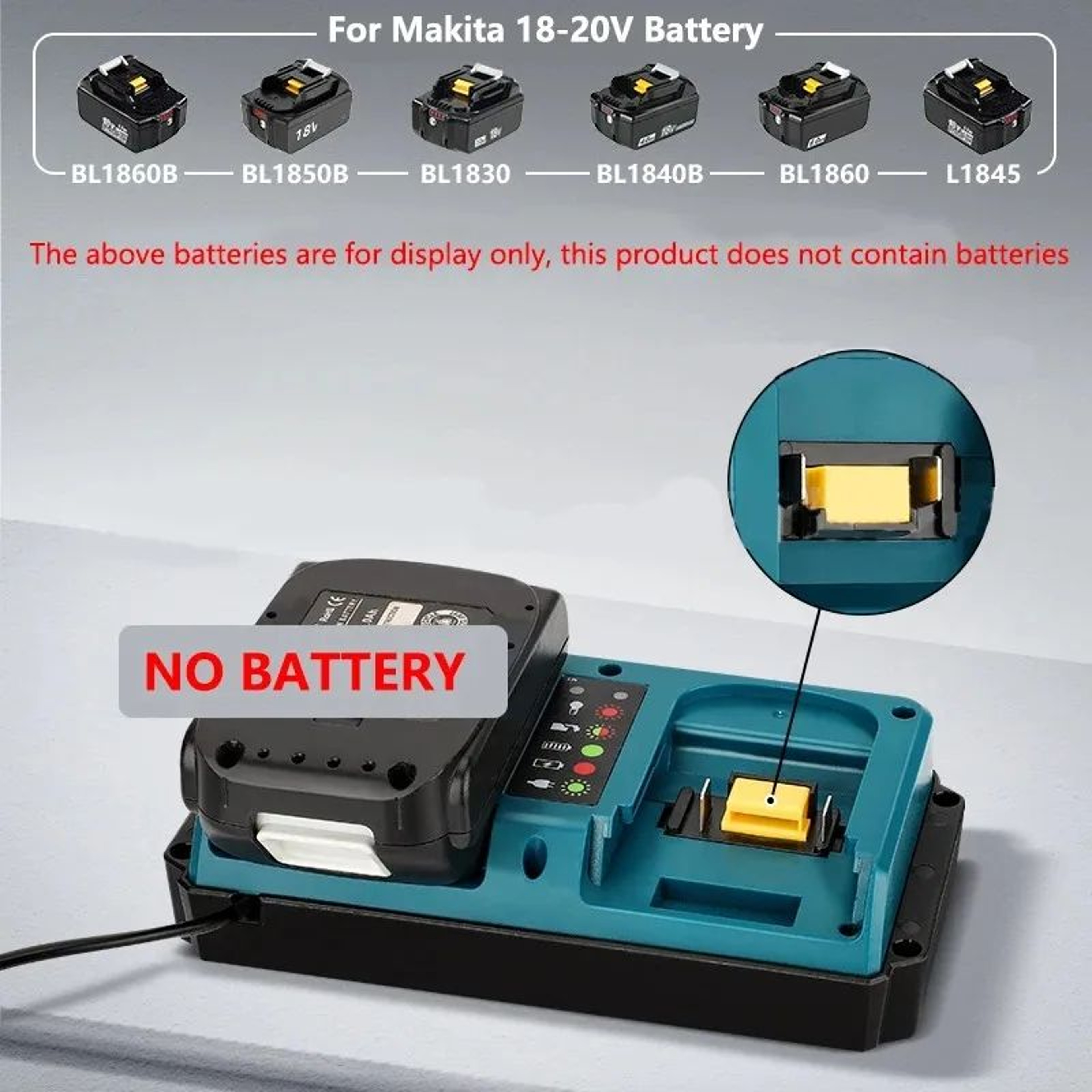 Portable Dual Port 18V20V Lithium Battery Fast Charger For Cordless Power Tools 2