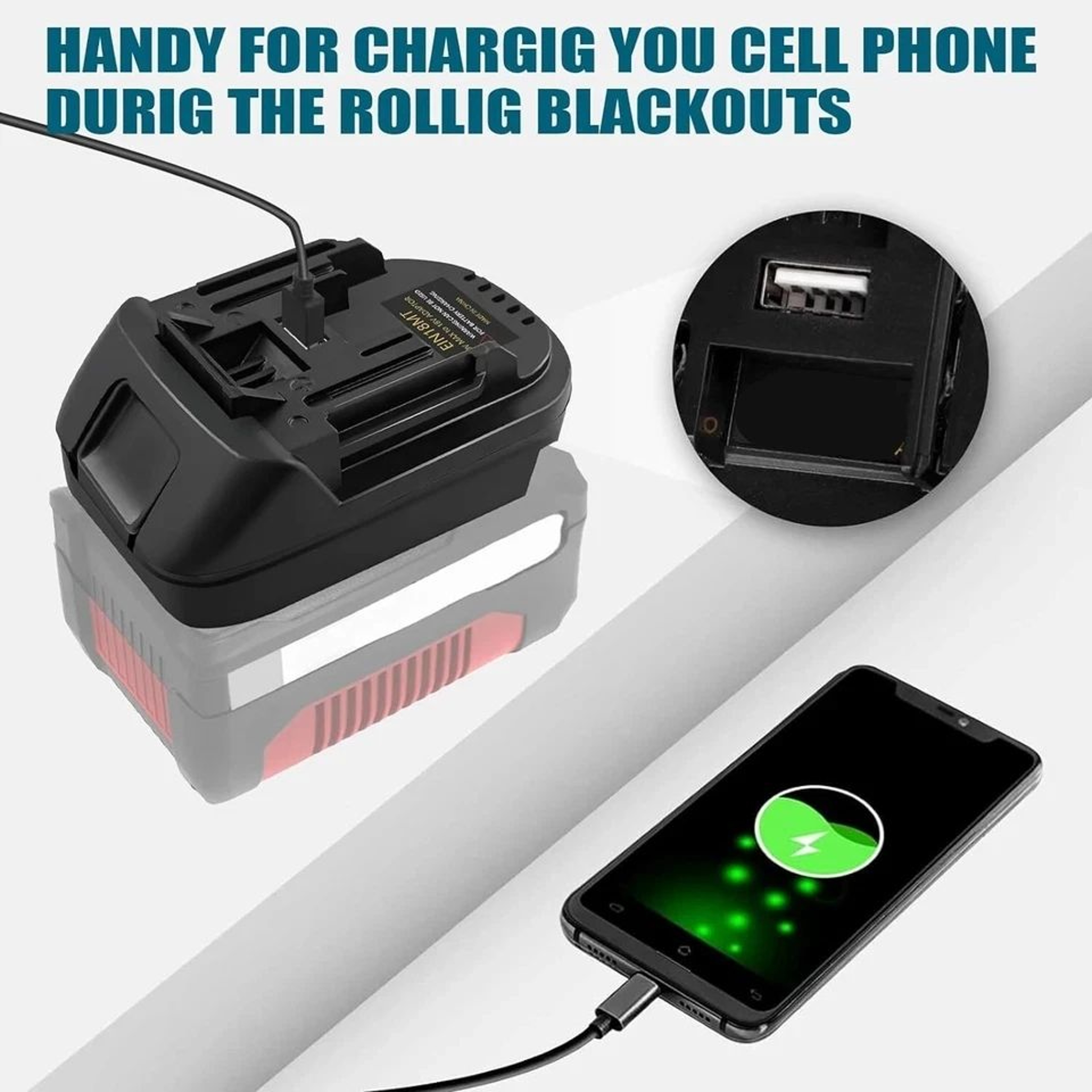18V Battery Adapter Converter With USB Port For Cordless Power Tools 1