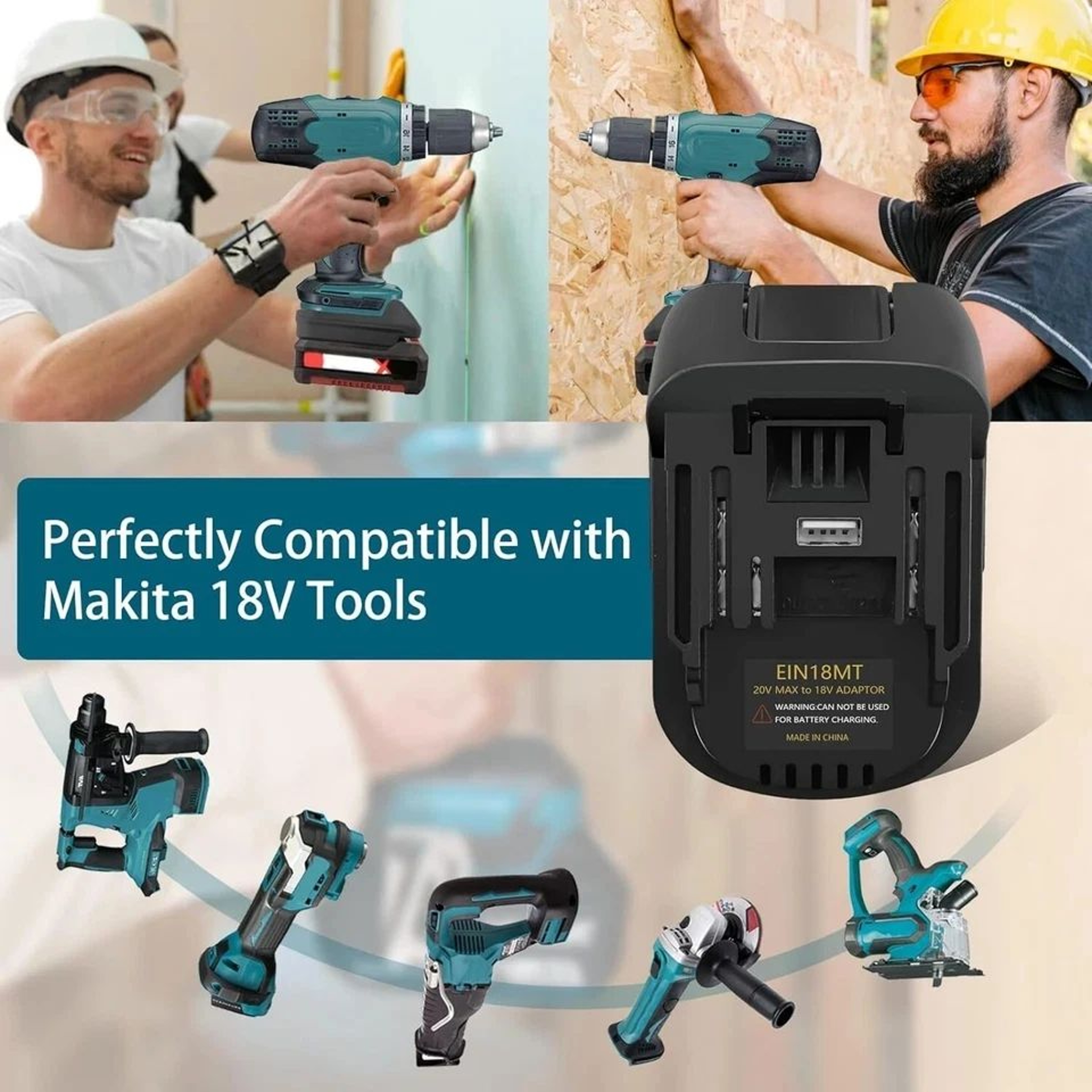 18V Battery Adapter Converter With USB Port For Cordless Power Tools 0