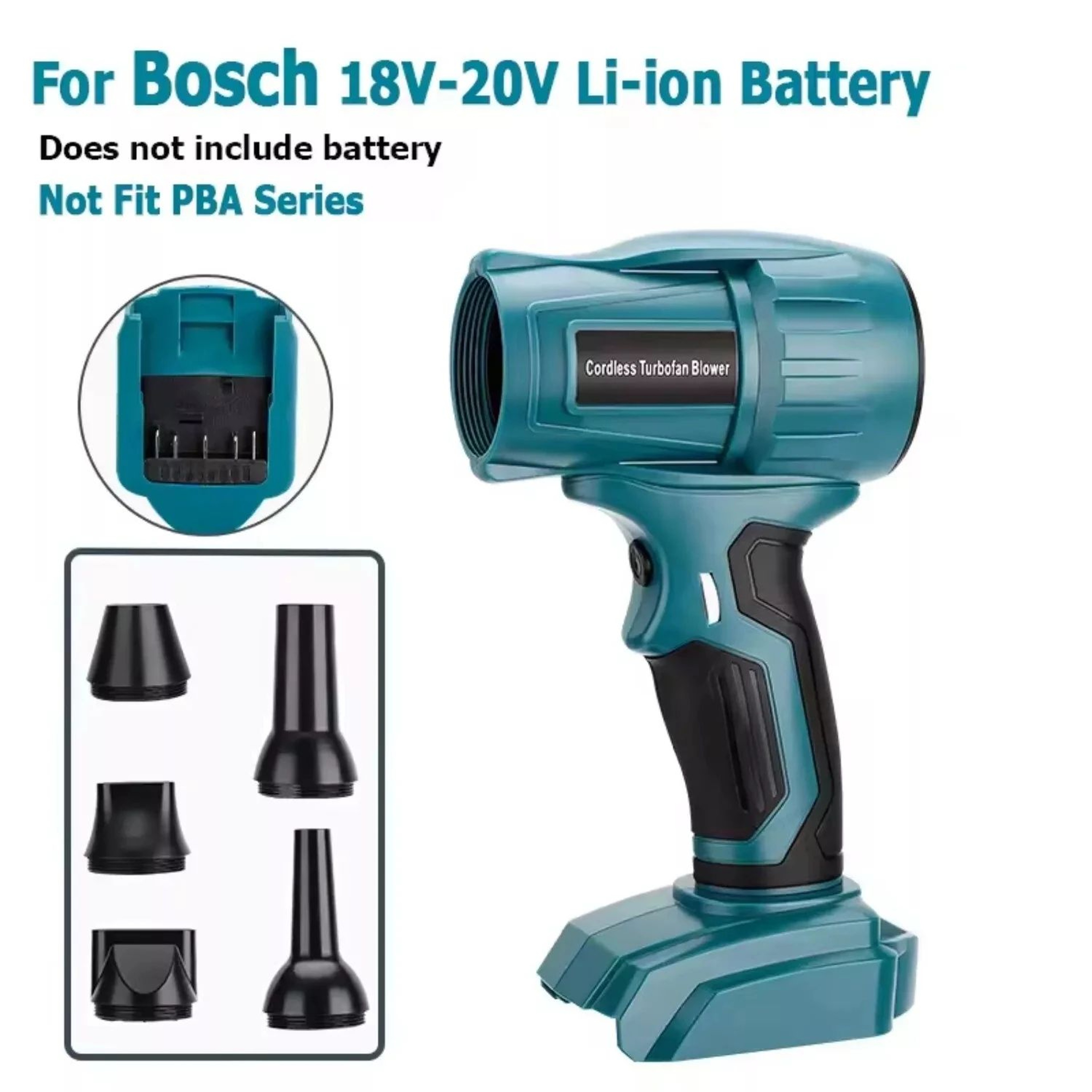 350W Cordless Turbo Jet Blower With Adjustable Airflow And 5 Nozzles 6