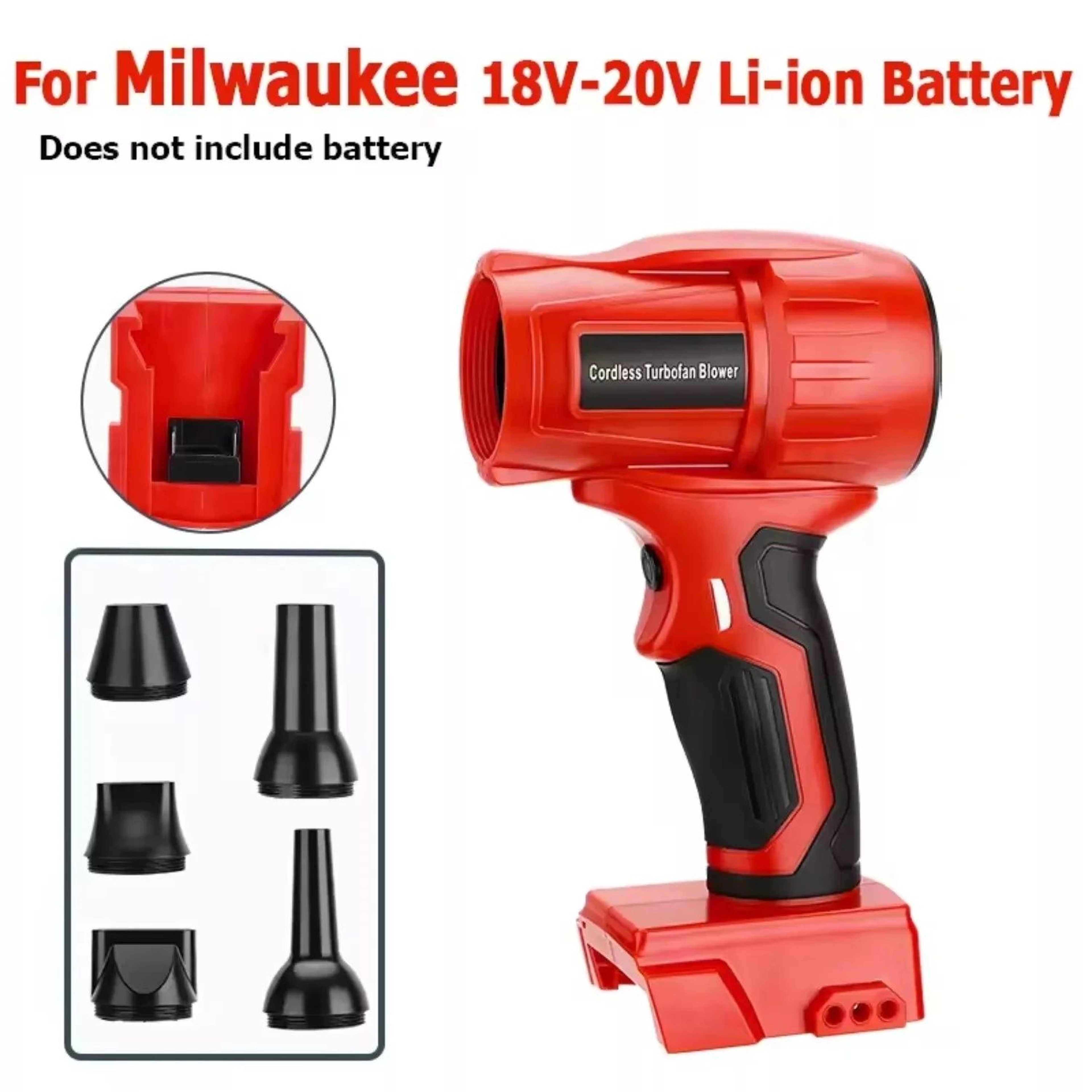 350W Cordless Turbo Jet Blower With Adjustable Airflow And 5 Nozzles 10