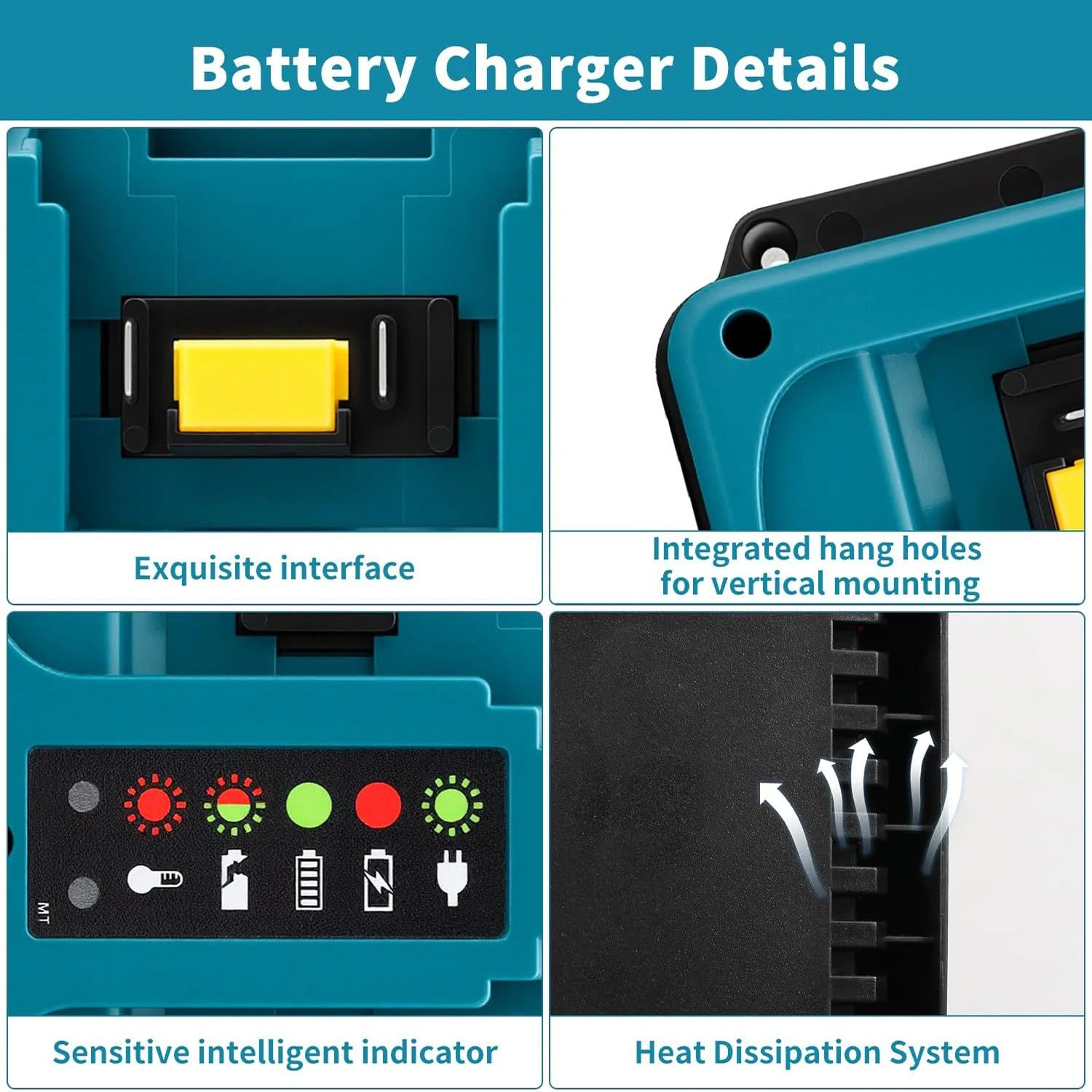 Dual Port 18V Battery Charger Station With EU Plug For Cordless Power Tools 1