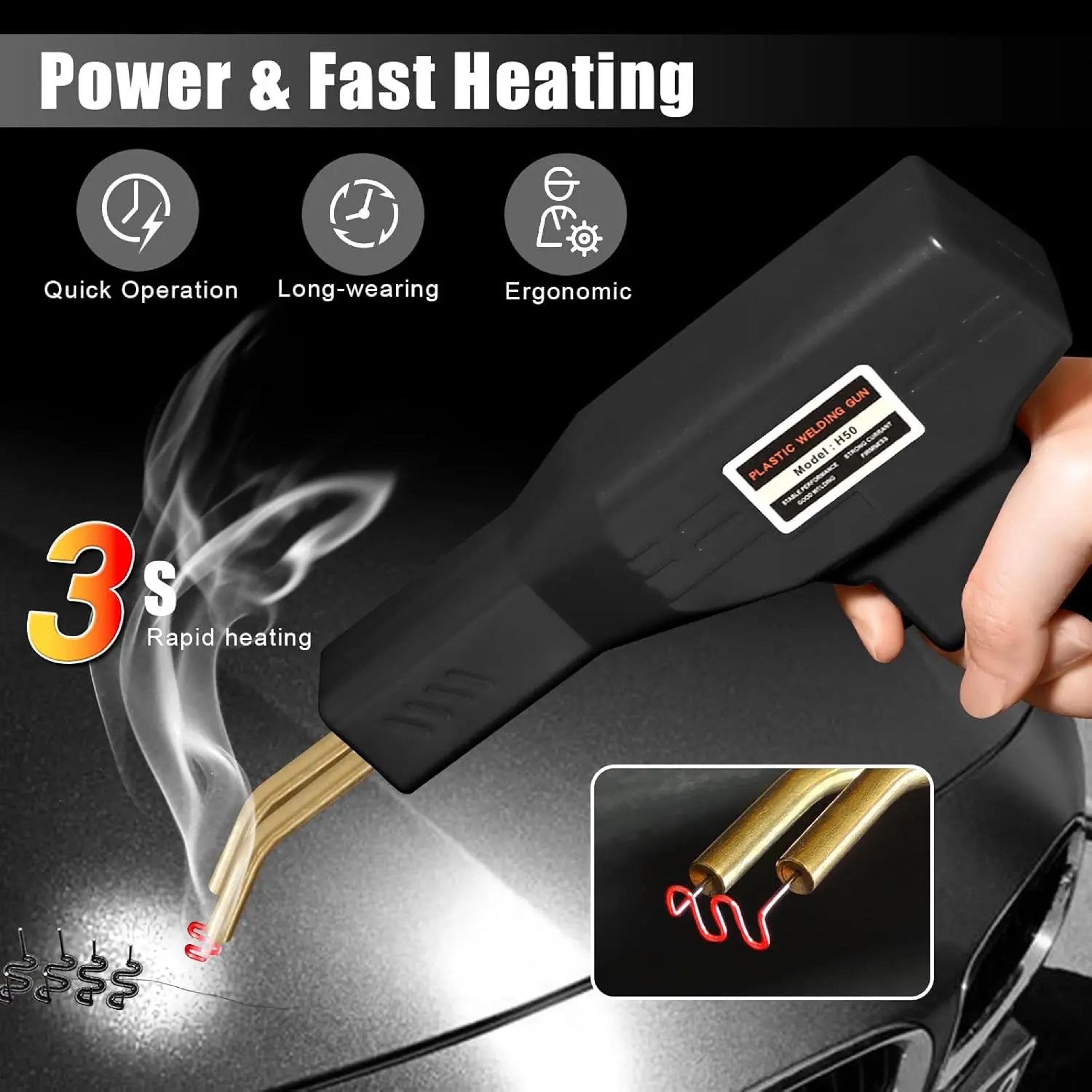 Portable Electric Plastic Welding Machine Hot Stapler For Car Bumper And PVC Repair 110V220V 3