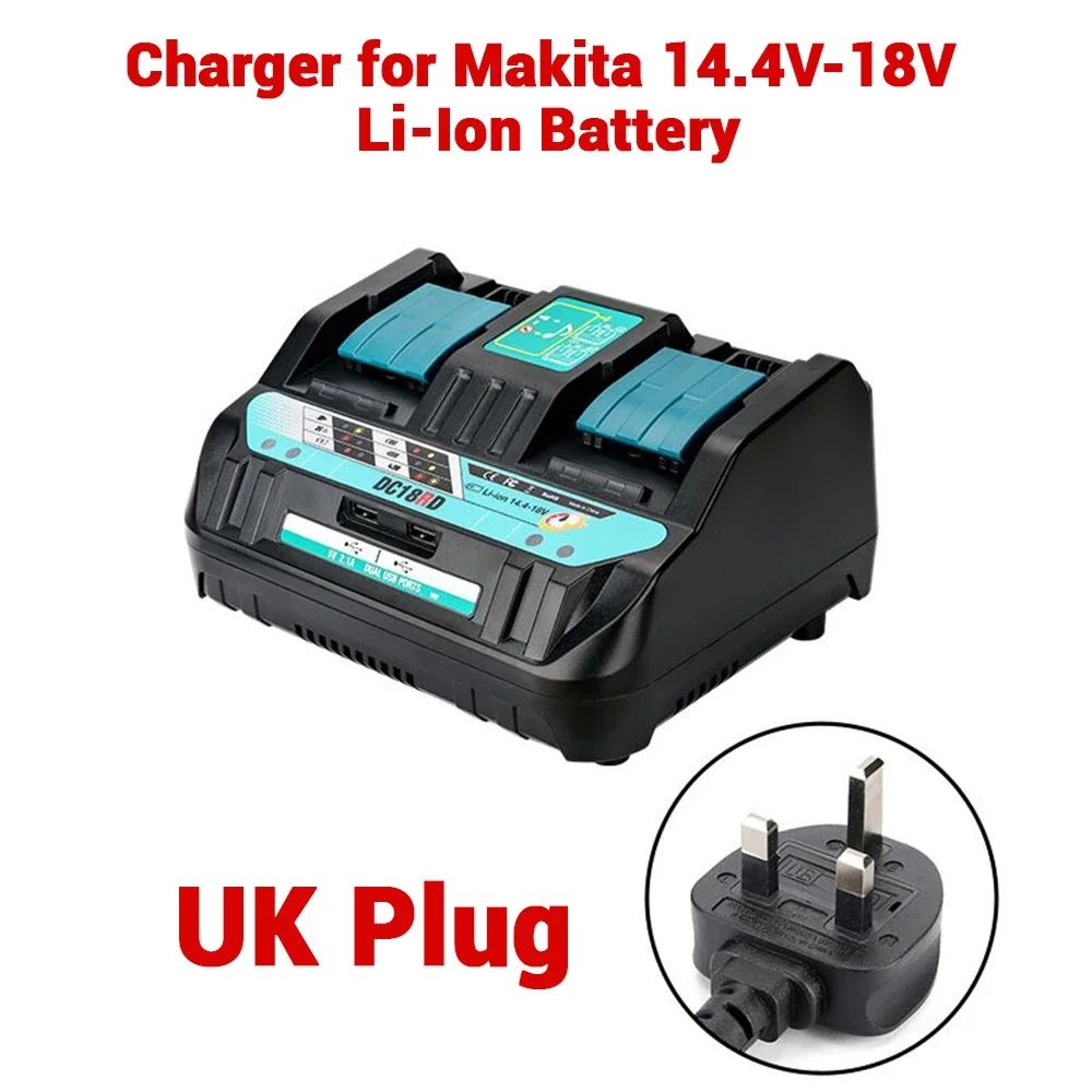 18V DualPort Rapid Battery Charger For 144V18V LithiumIon Power Tool Batteries 8