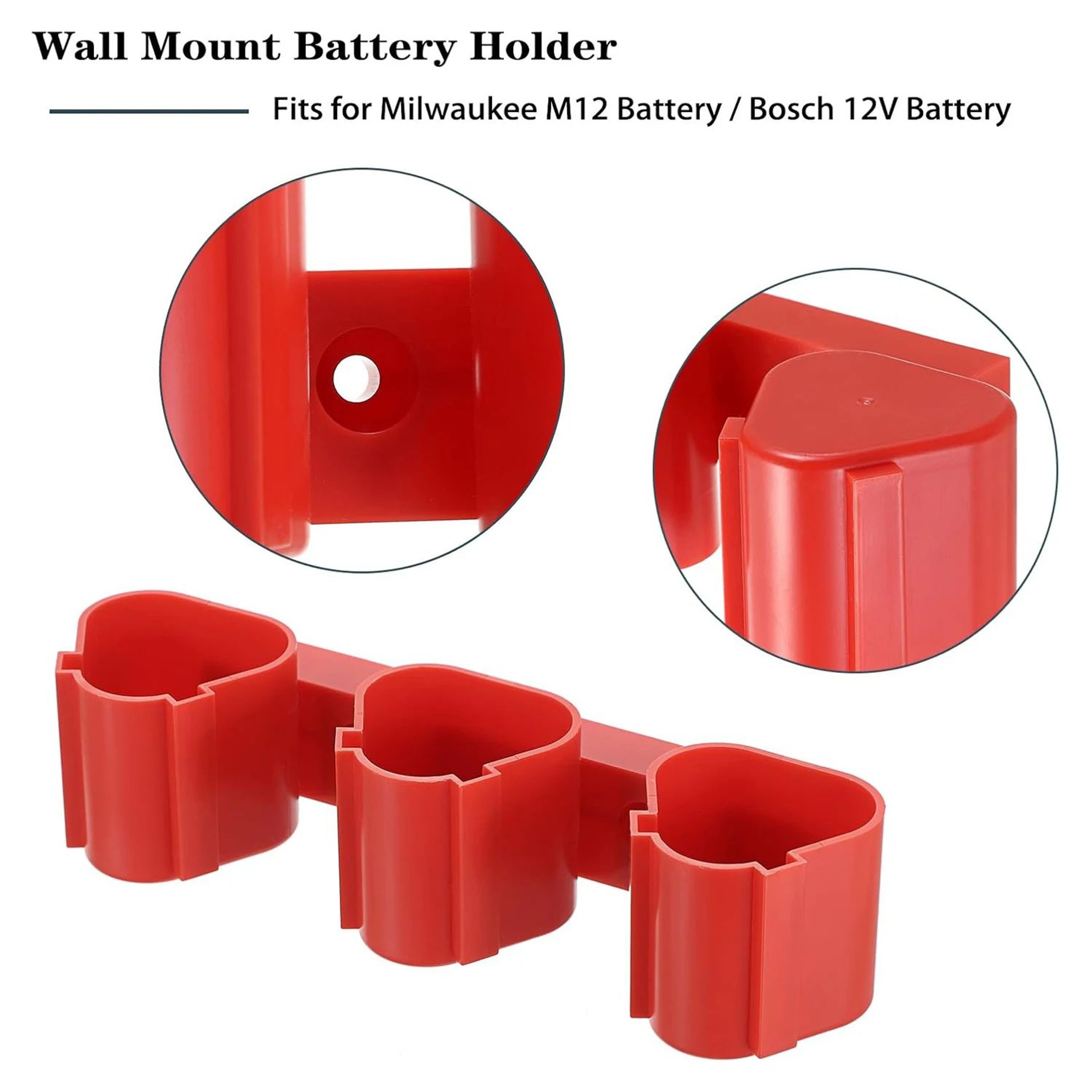 108V 12V Wall Mounted Battery Holder Rack For Organized Power Tool Storage  12PCS 4