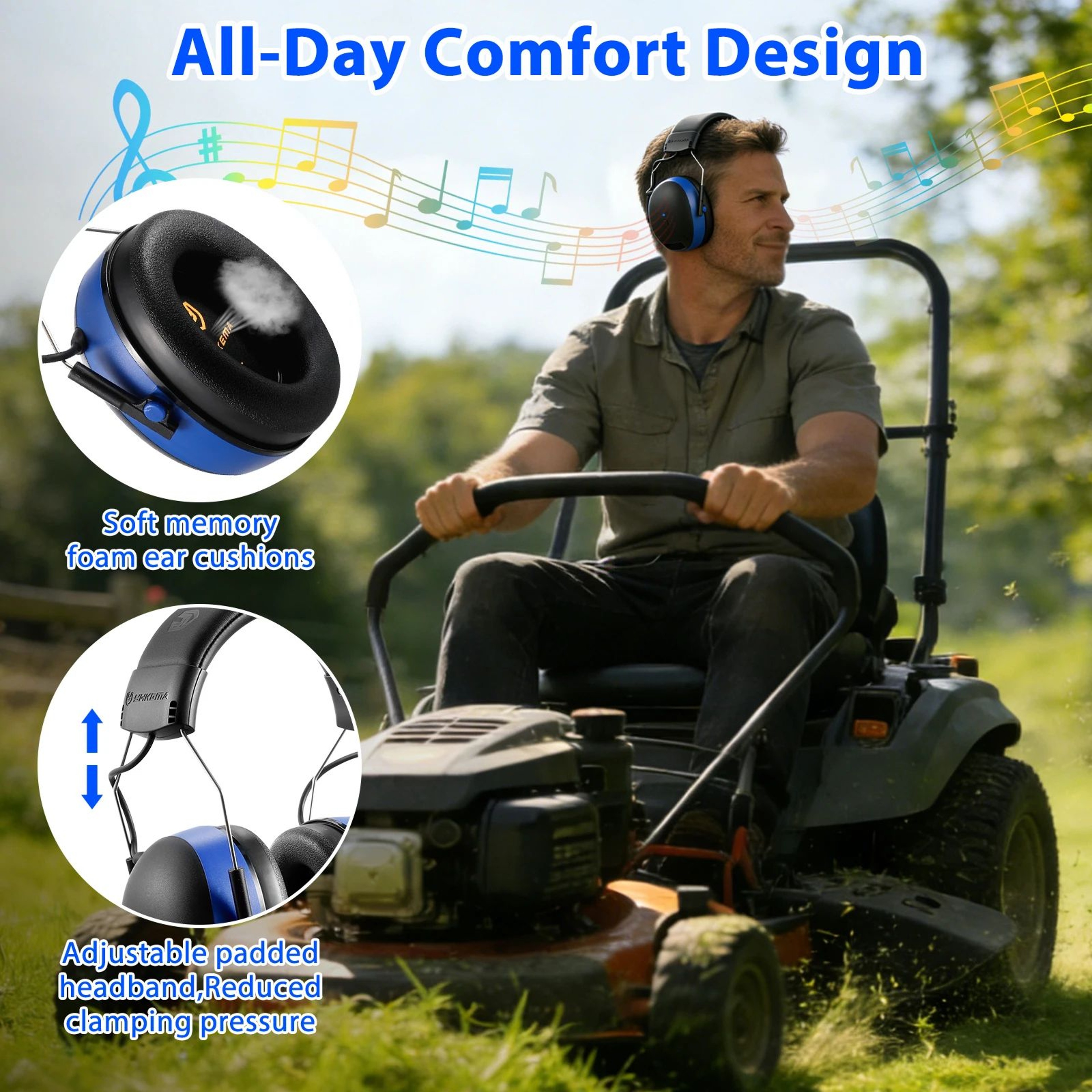 Bluetooth 60 Hearing Protection Earmuffs With 33dB SNR Noise Reduction 1