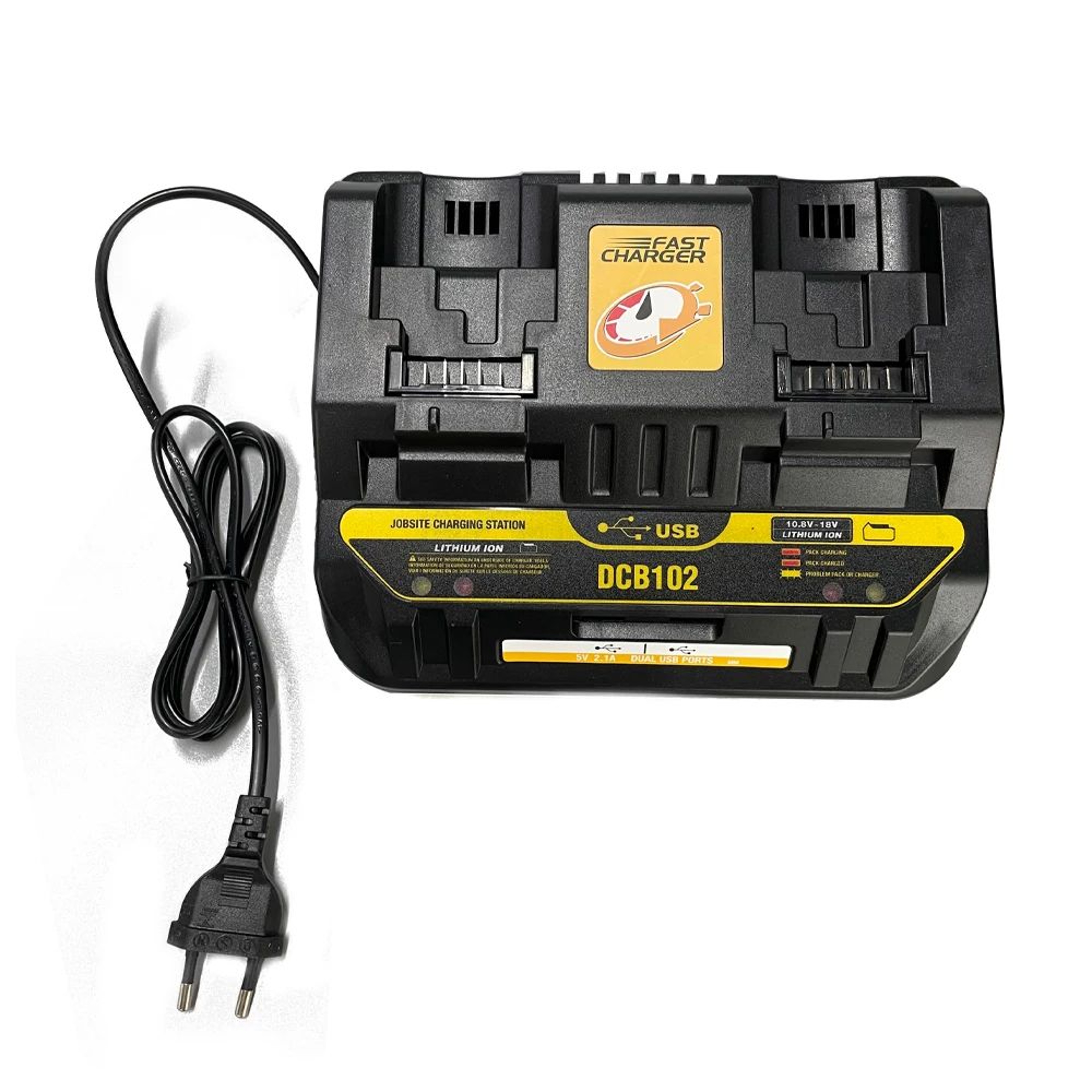 DCB102 12V20V Dual Port Fast Battery Charger With USB Charging Port 3