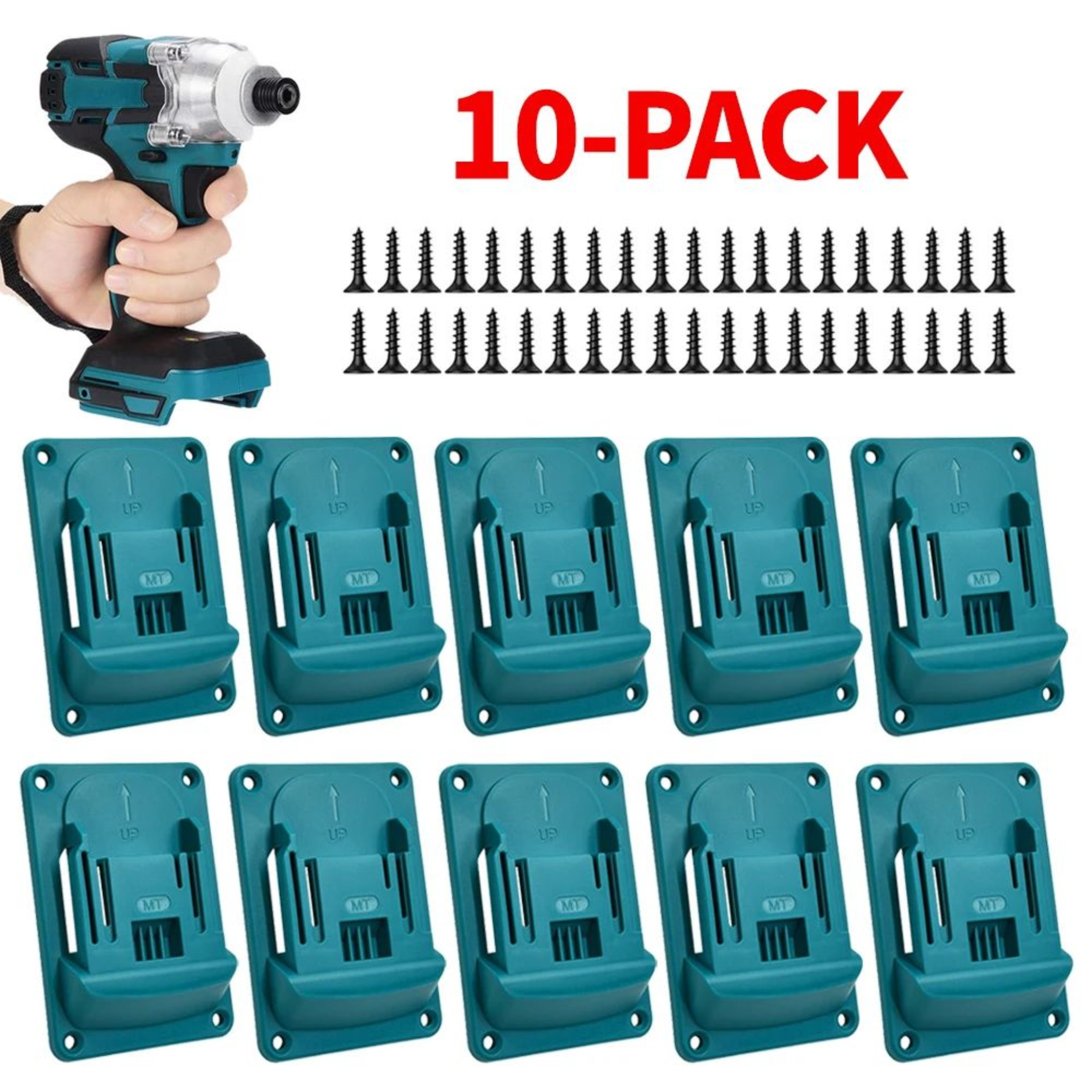 Wall Mount Power Tool Holder And Battery Storage Bracket For Organized Workshops 0