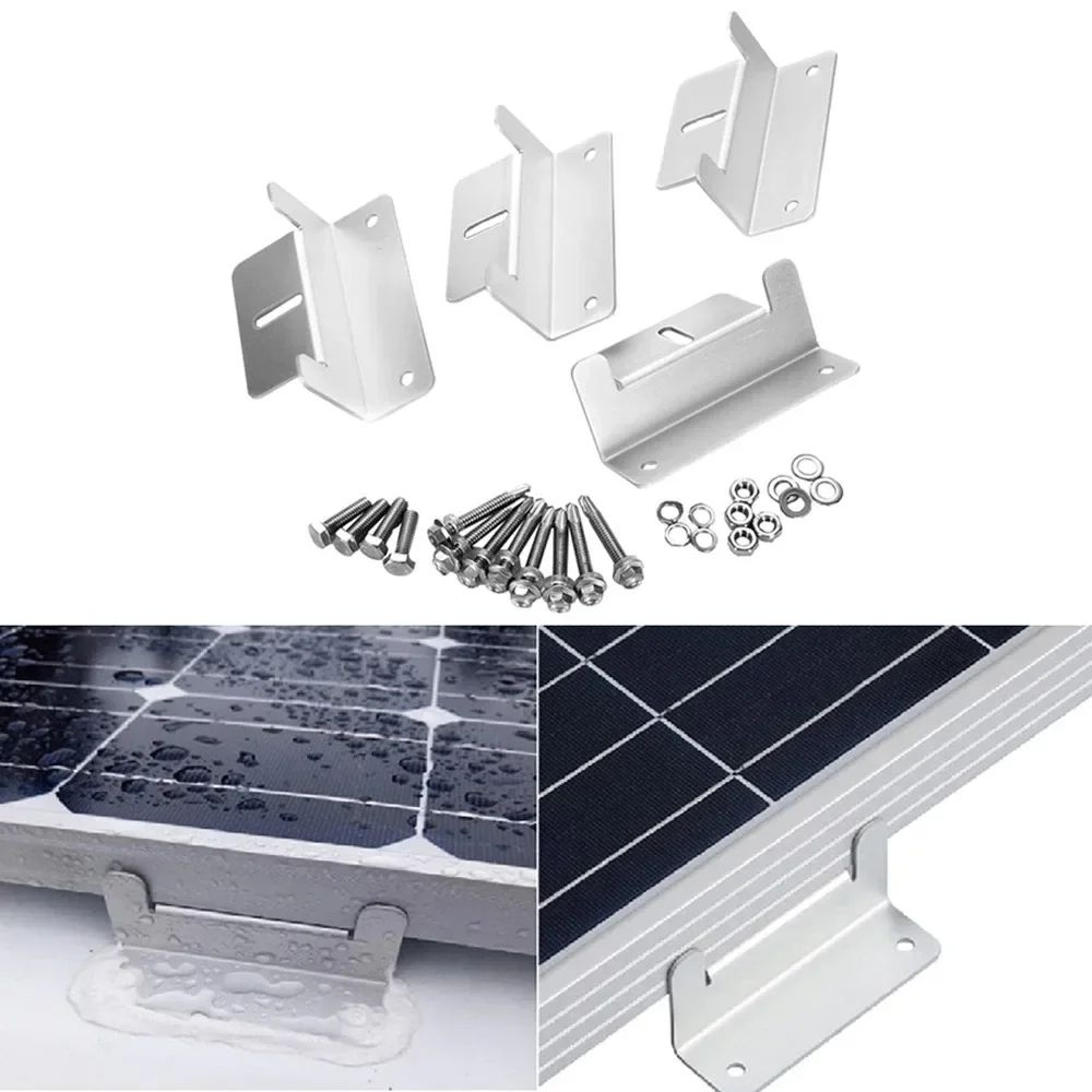 Aluminum Solar Panel Mounting Bracket Kit ZStyle Roof Mount For RV Boat And Camper 5