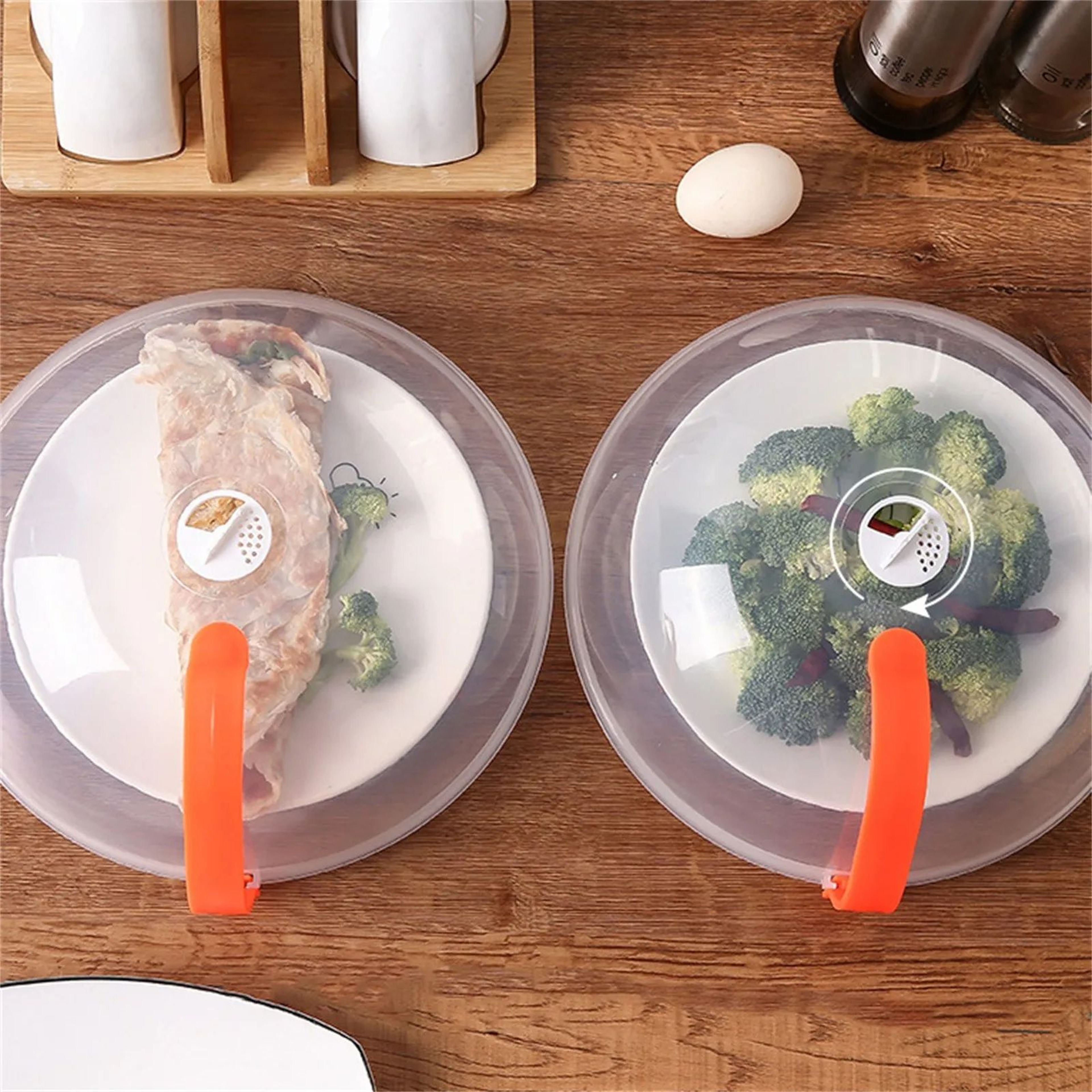 Vented Microwave Food Cover Clear Heat Resistant Splatter Protector 0