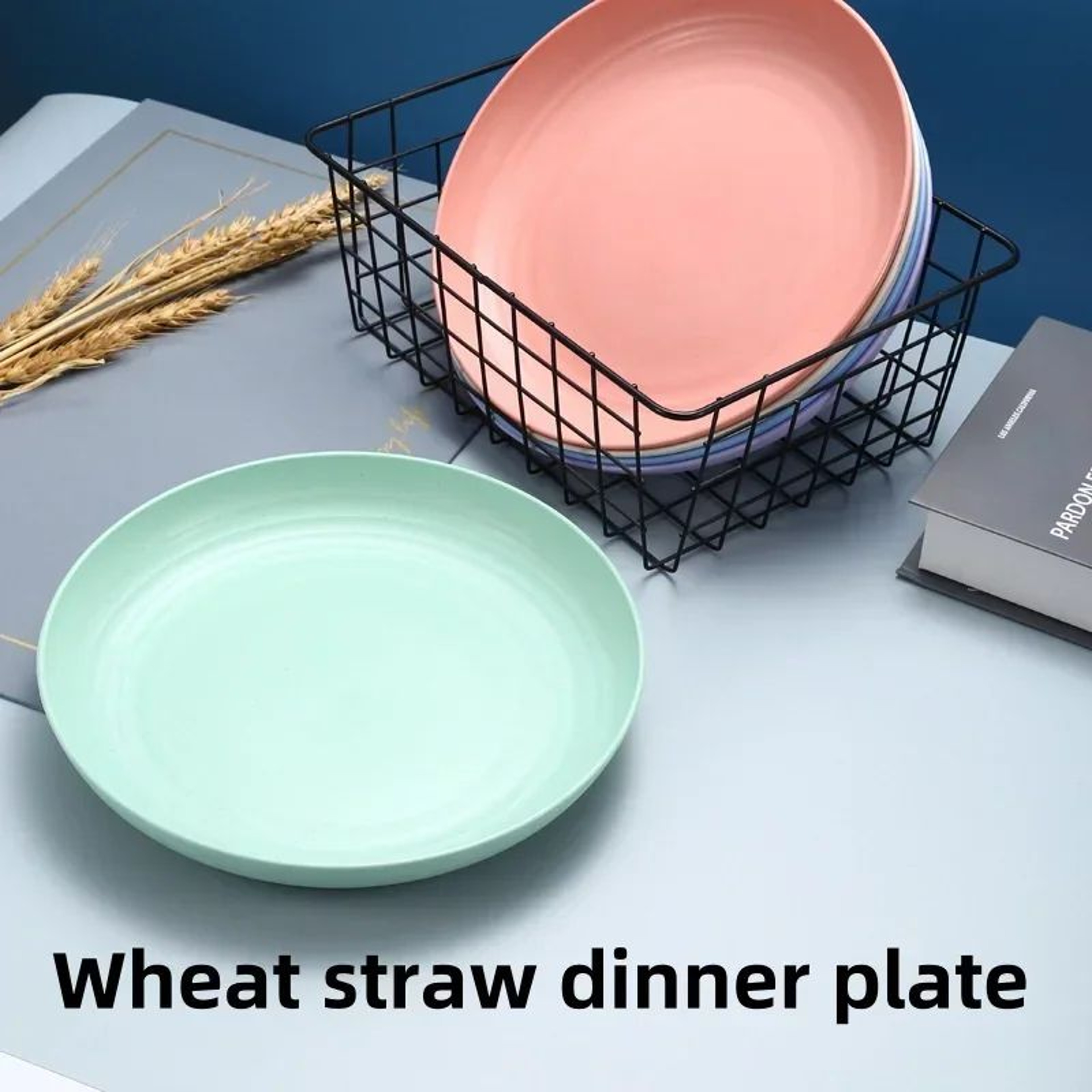 5 PCS Nordic Wheat Straw Plates For Fruits Snacks And Everyday Serving 0