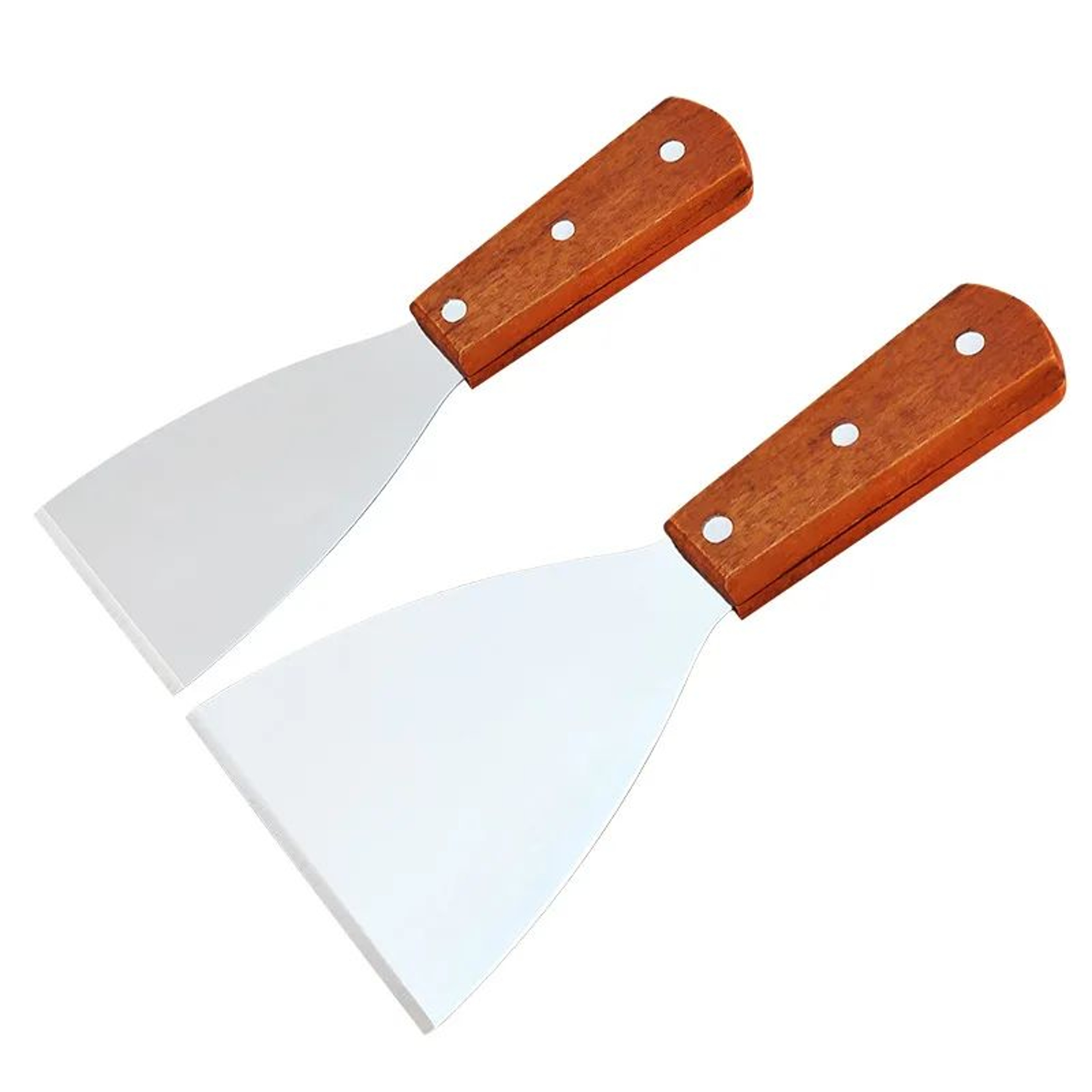 Wooden Handle Stainless Steel Angled Spatula For Grilling And Cooking 8