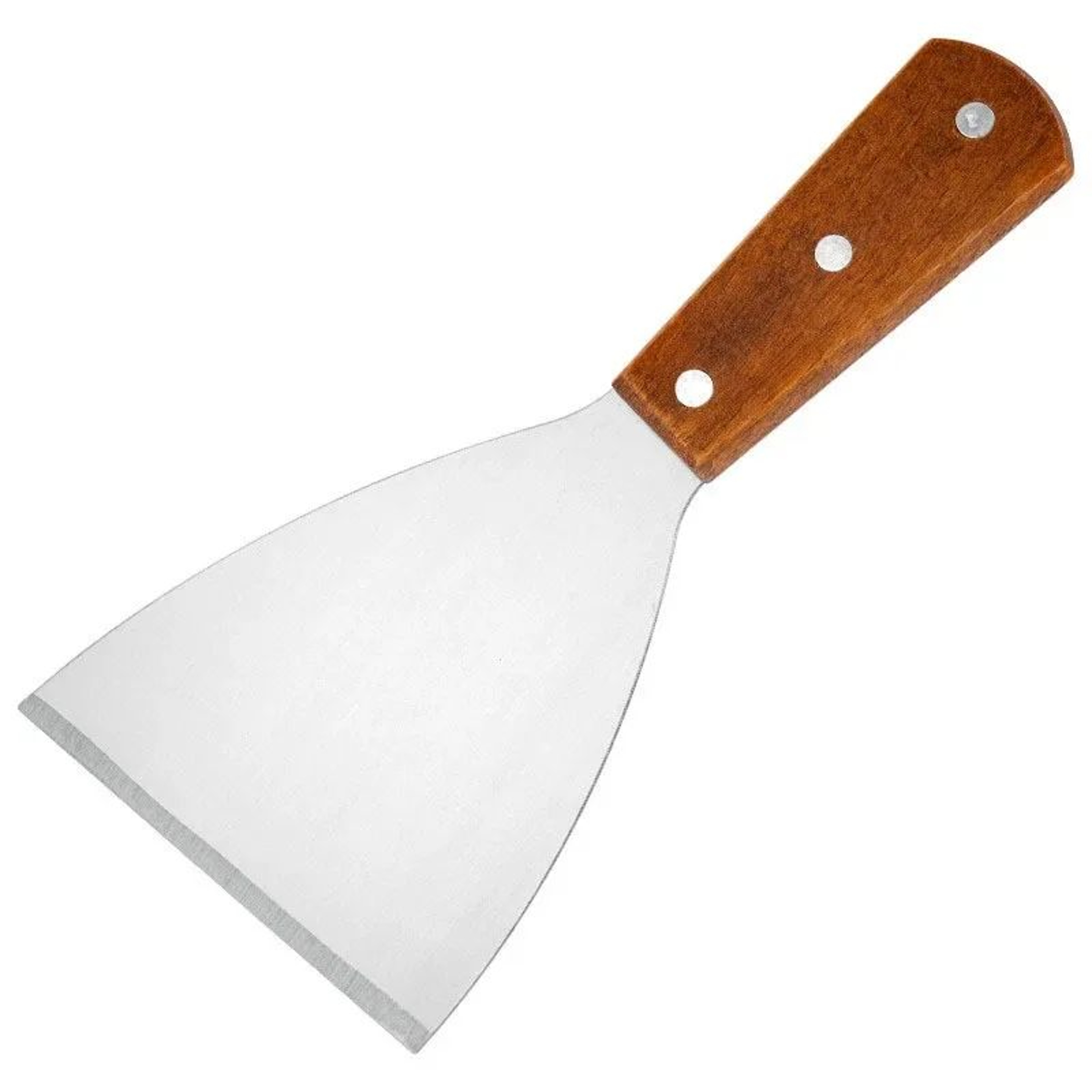 Wooden Handle Stainless Steel Angled Spatula For Grilling And Cooking 7
