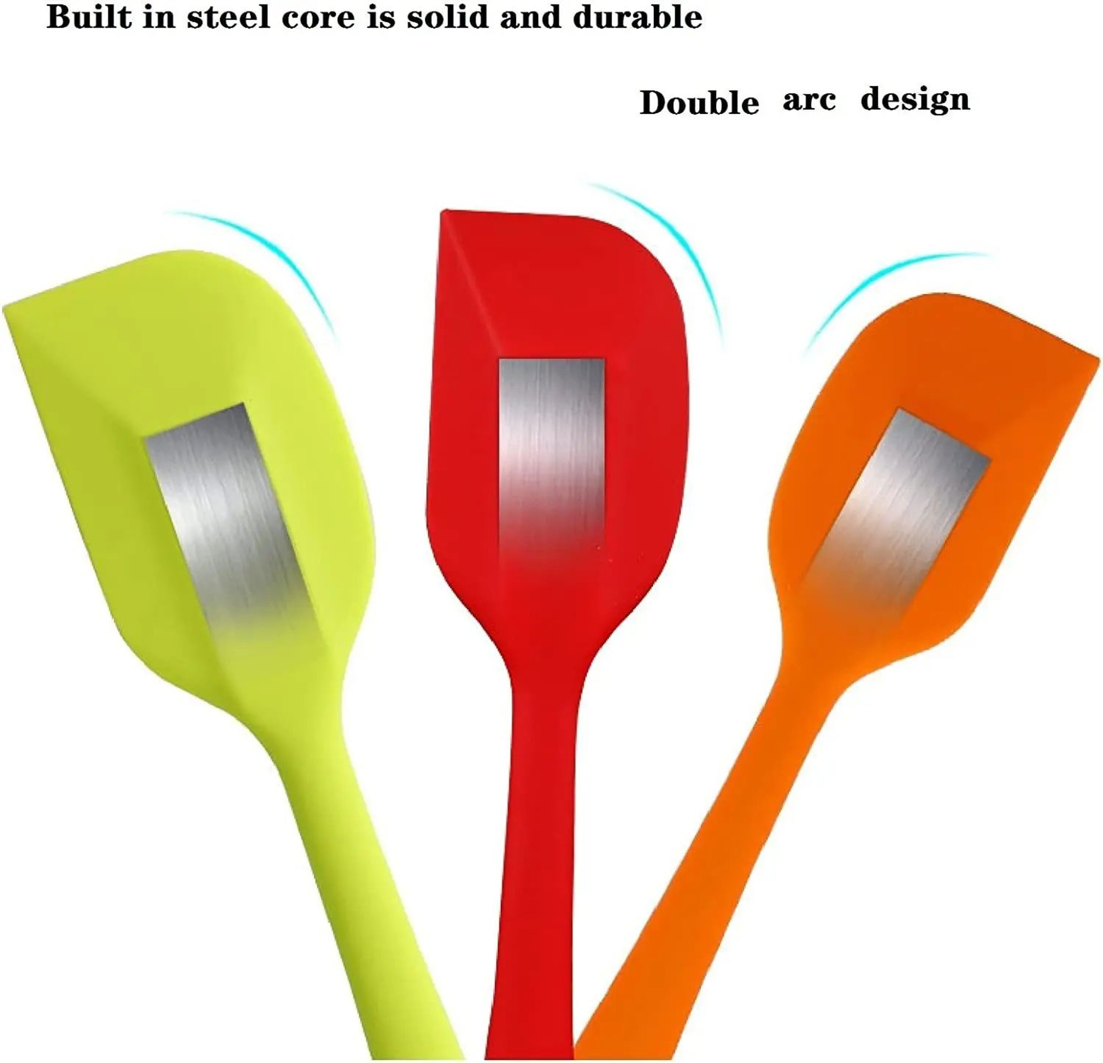 1pc Heat Resistant Silicone Baking Scraper For Cake Smoothing And Mixing 1