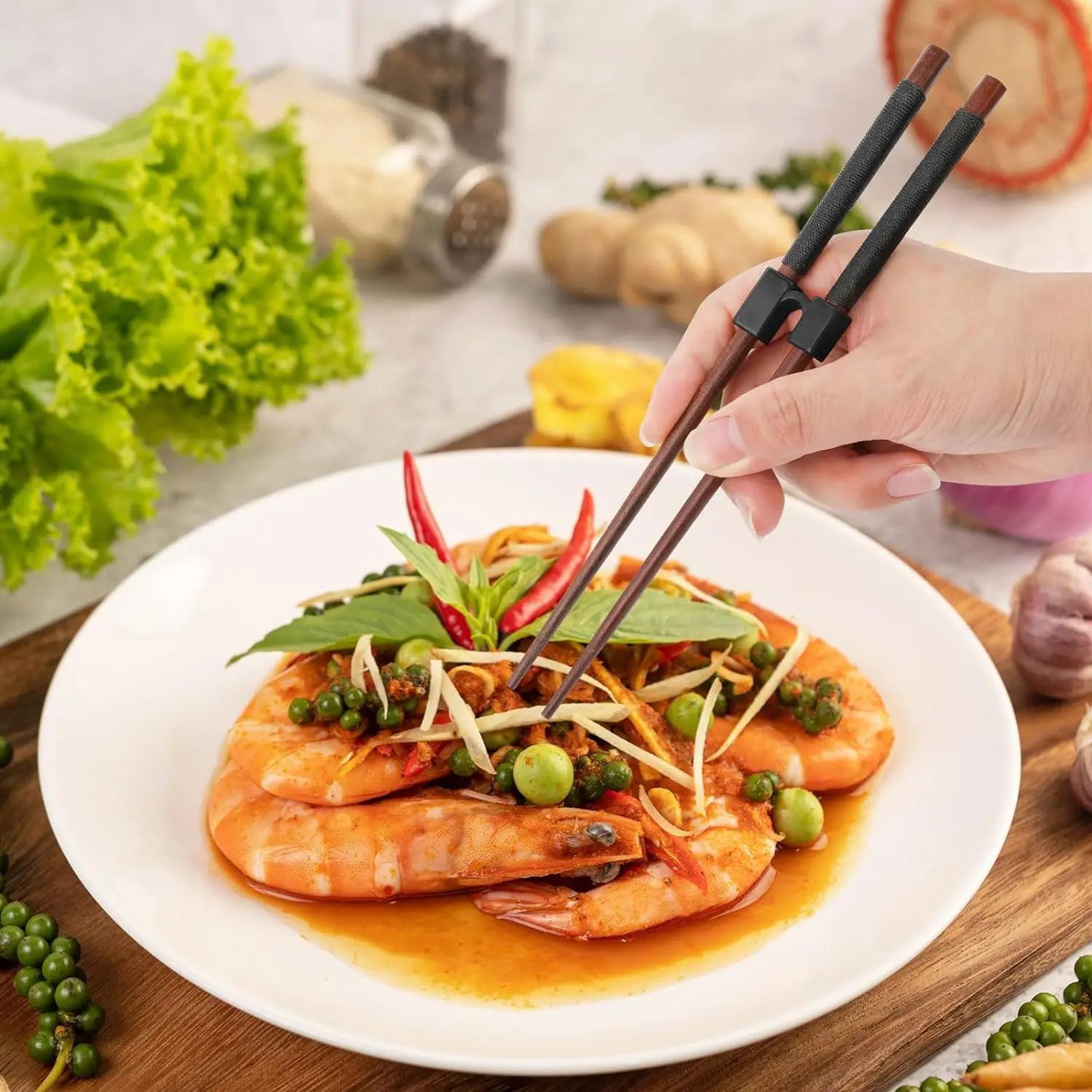 6 Pcs Reusable Chopstick Helpers For Kids And Adults 1
