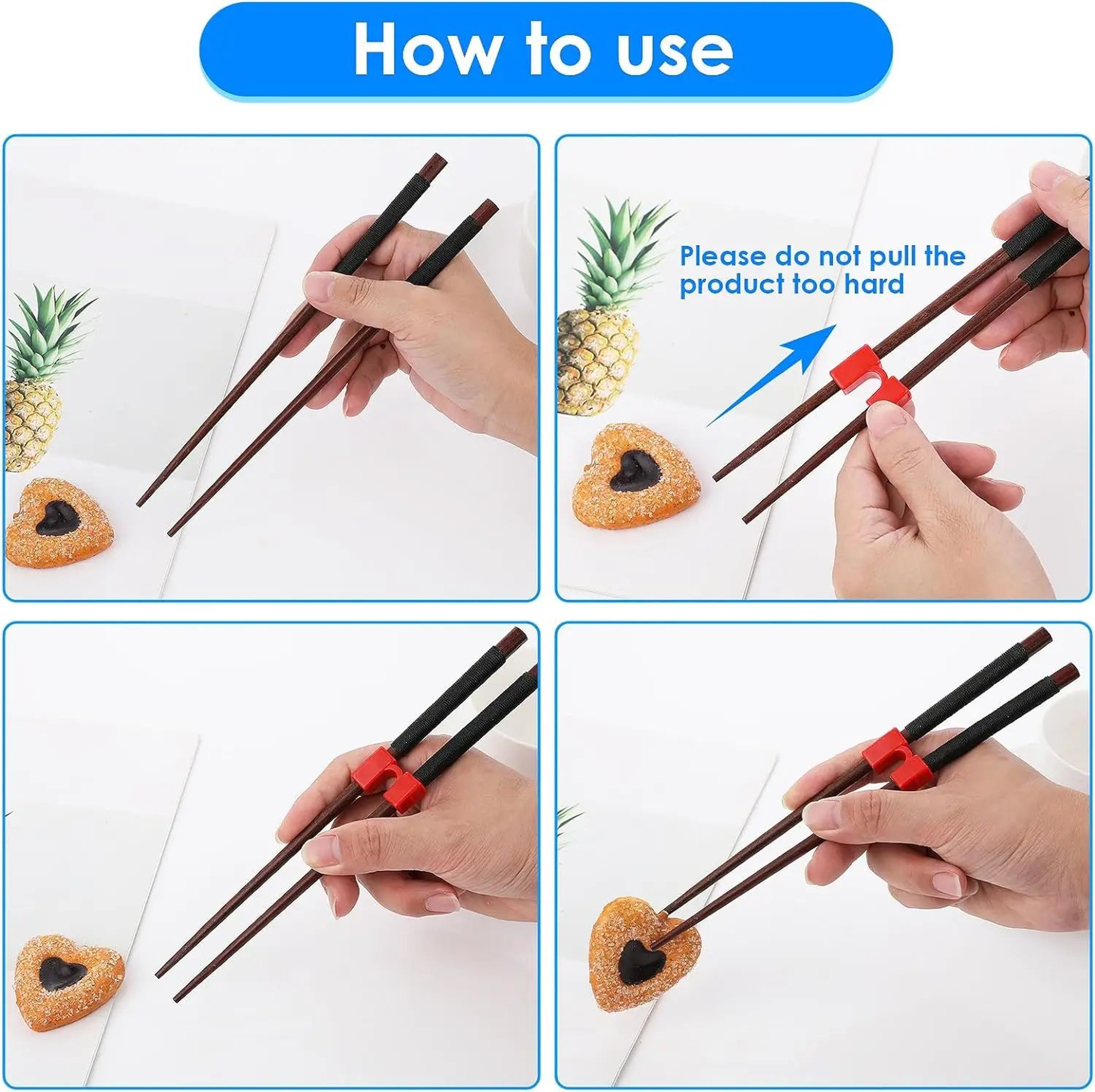 6 Pcs Reusable Chopstick Helpers For Kids And Adults 2