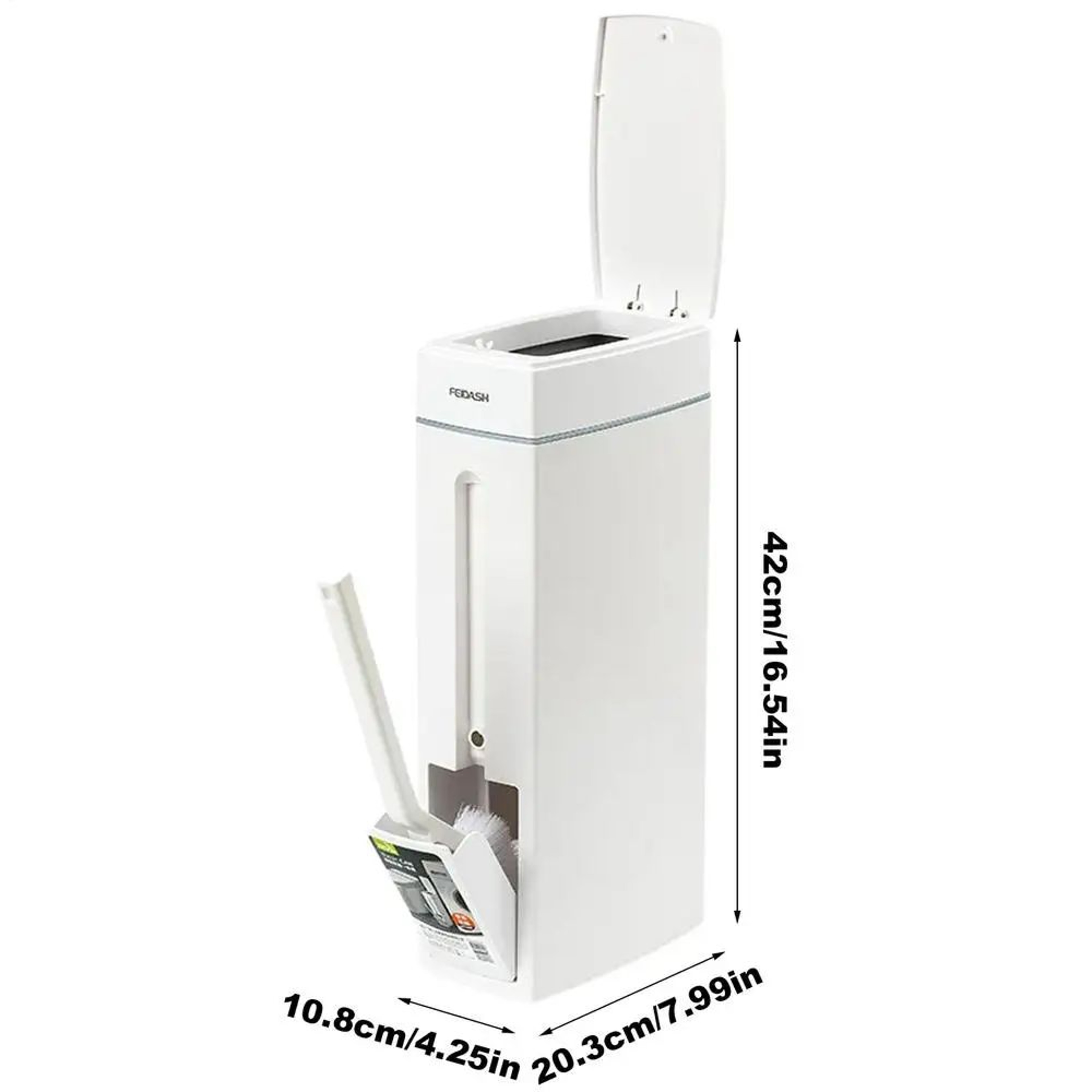 Space Saving Bathroom Trash Can With Lid And Toilet Brush Combo 5