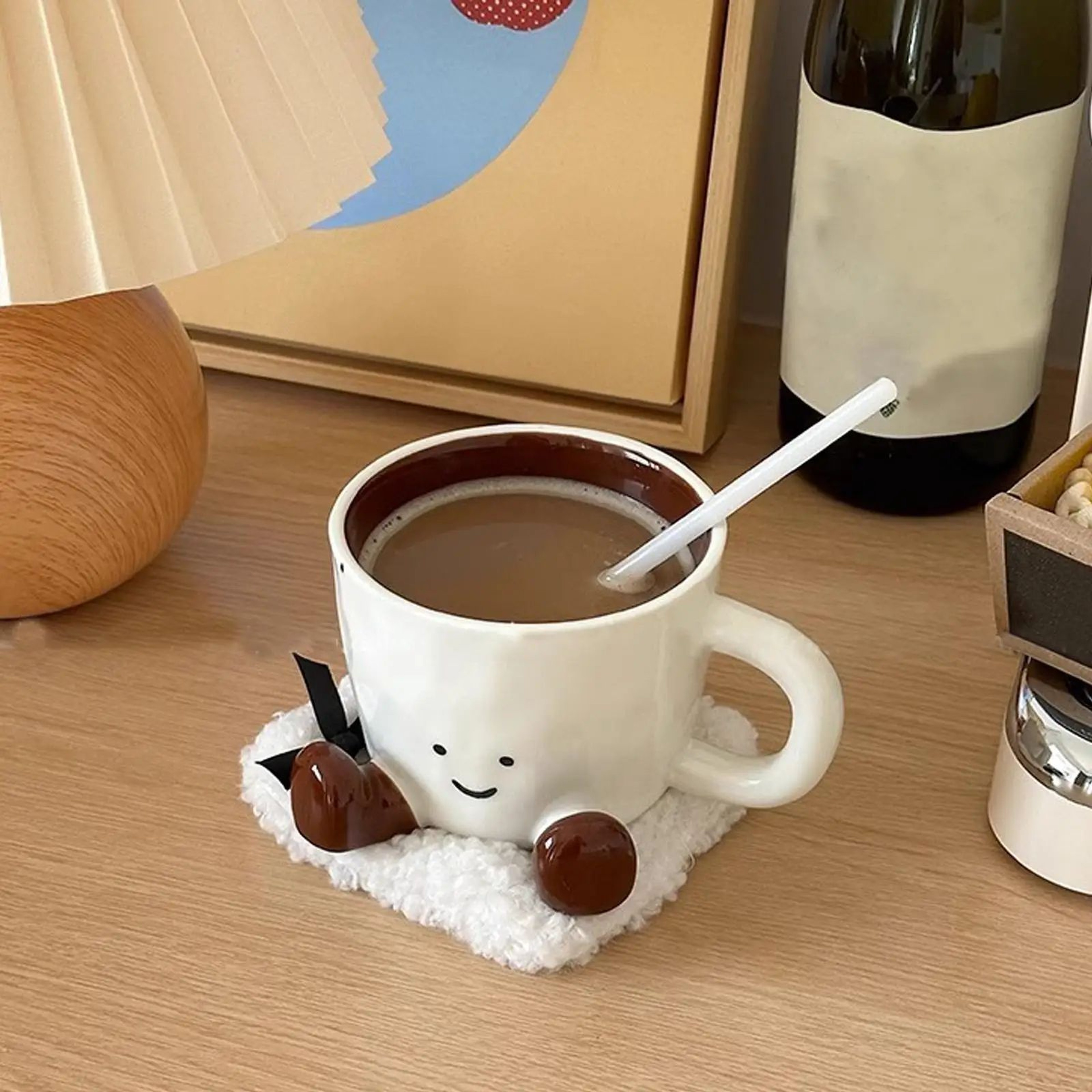 Cute Ceramic Coffee Mug With Feet Decorative Novelty Cup 3