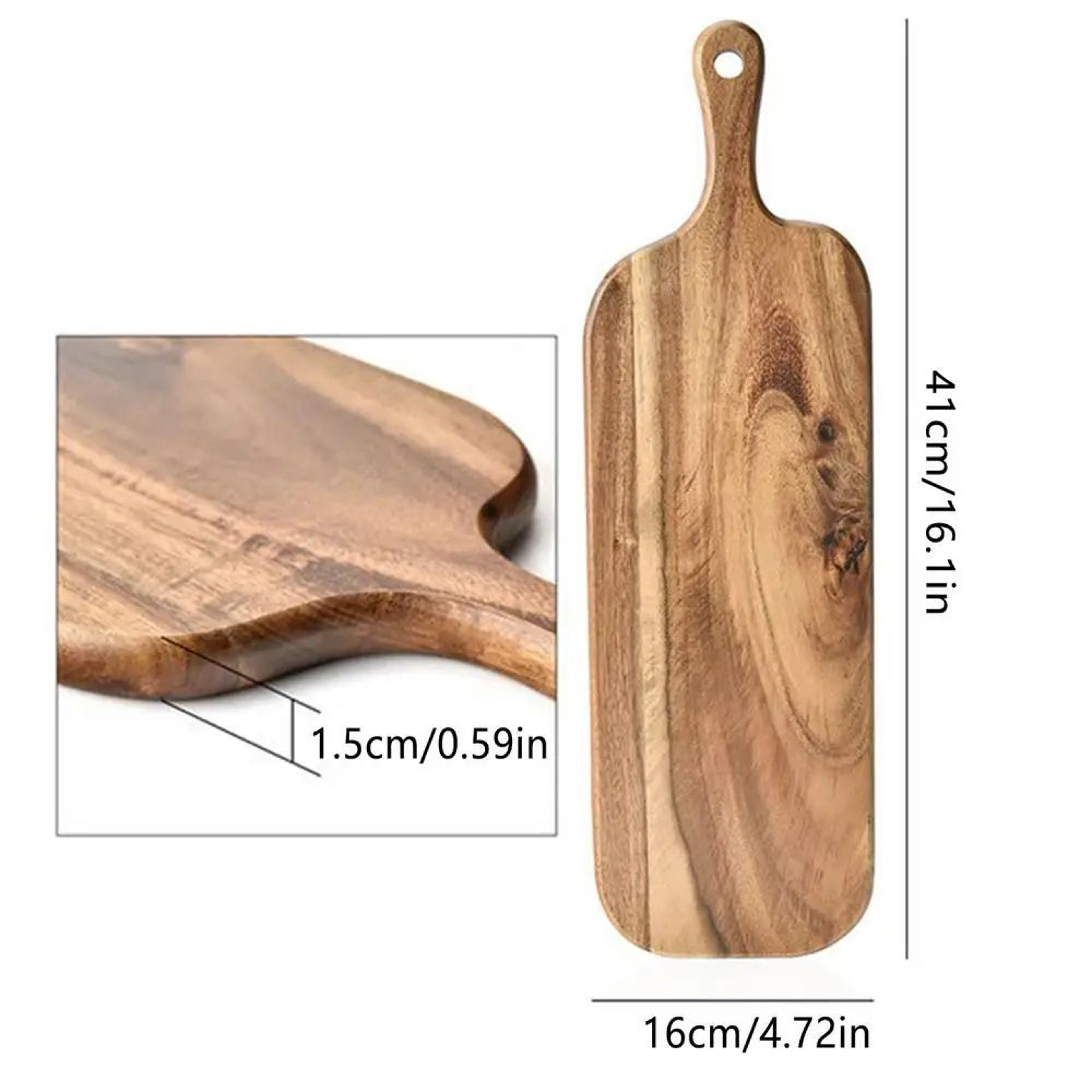 Double Sided Wooden Cutting Board With Handle For Kitchen And Charcuterie Serving 7