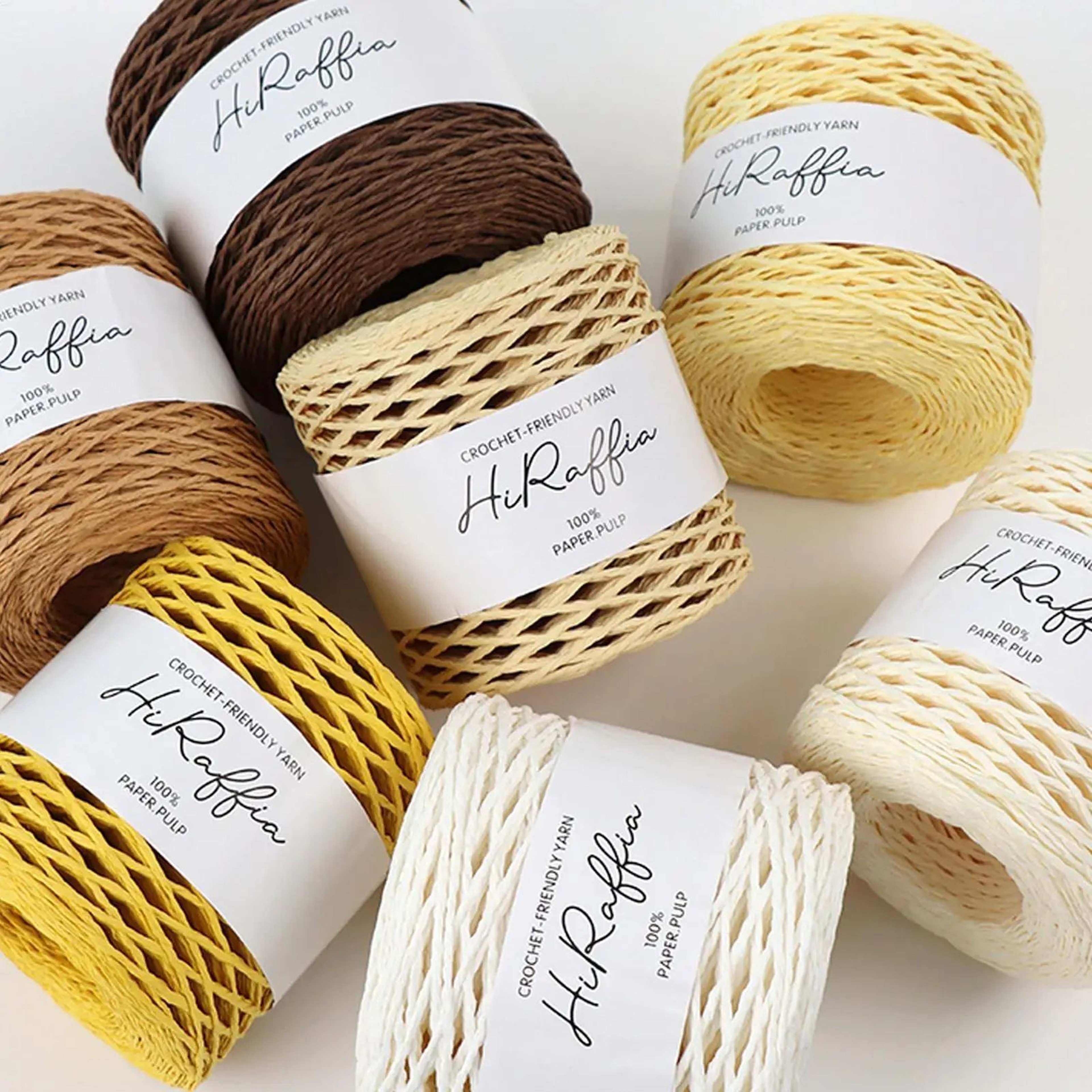 150m Natural Raffia Straw Yarn For Crochet Hats And Beach Bags 3