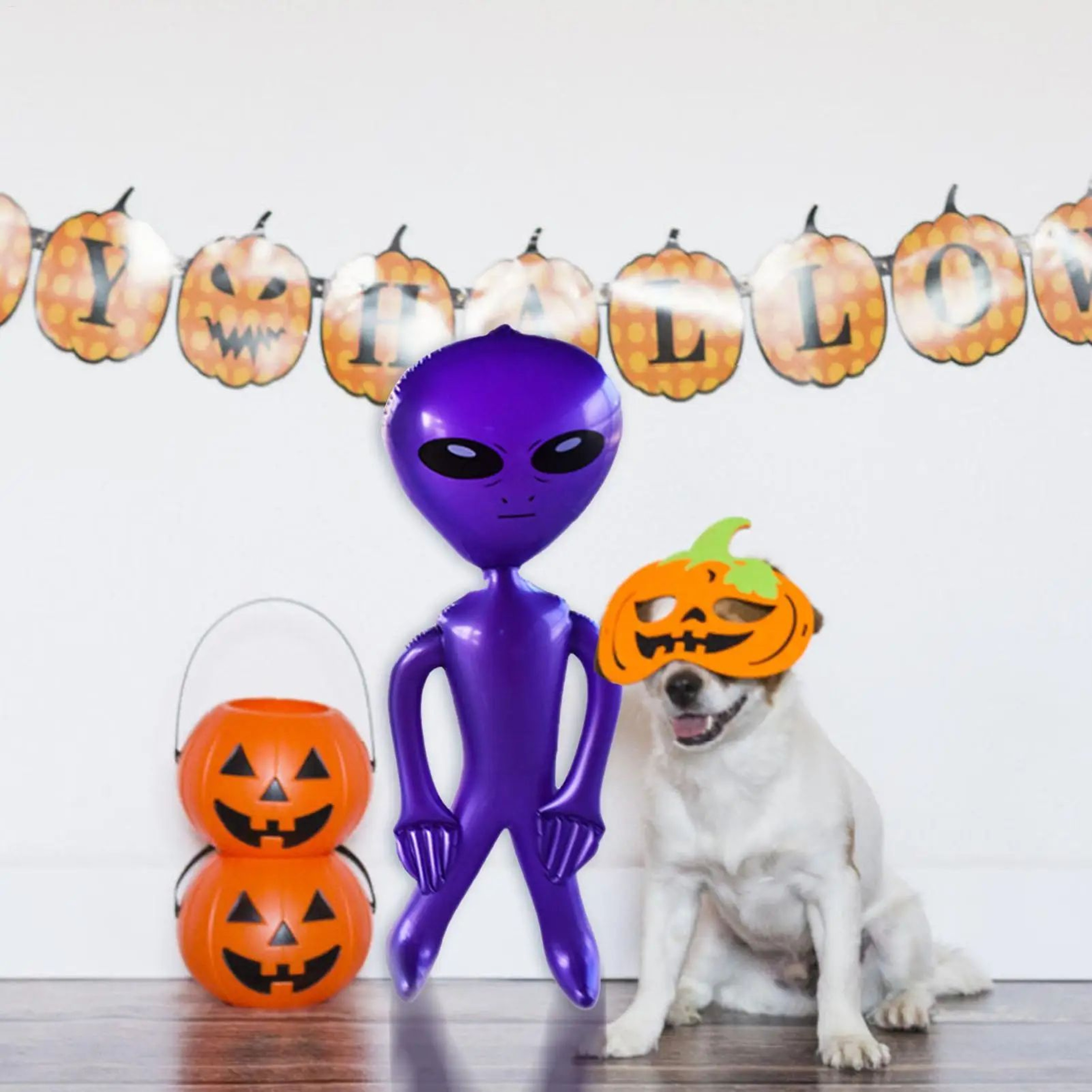 35 Inch Jumbo Inflatable Green Alien Halloween Decoration And Party Photo Prop 3