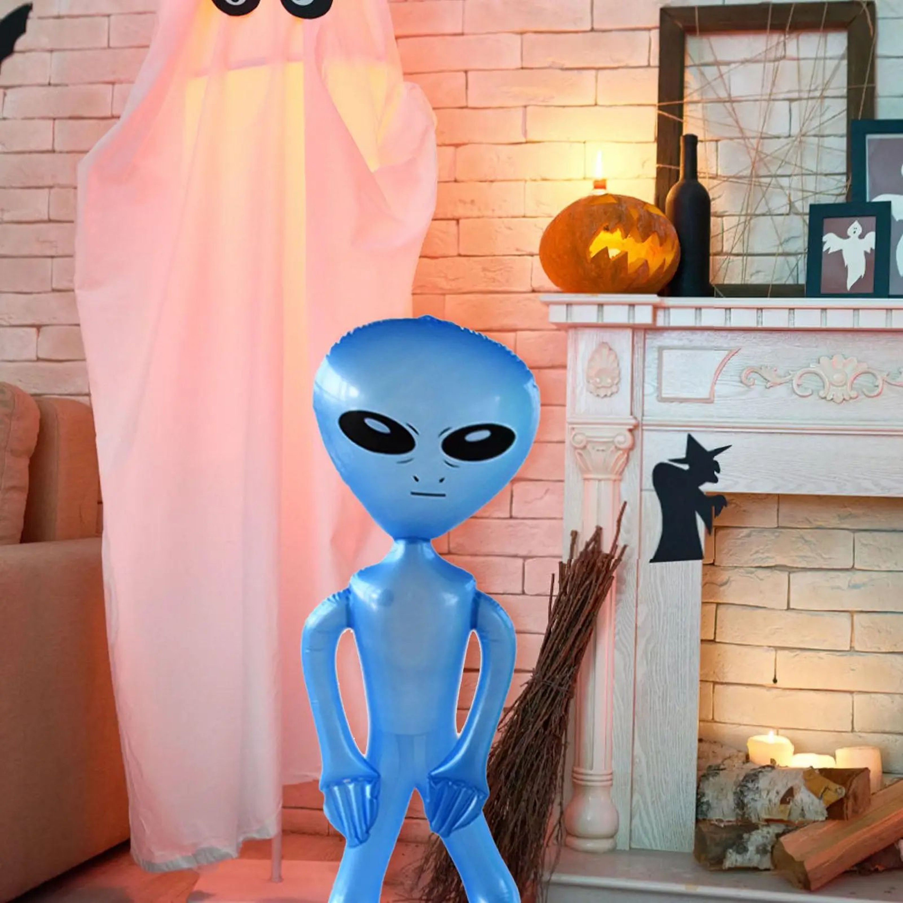35 Inch Jumbo Inflatable Green Alien Halloween Decoration And Party Photo Prop 4