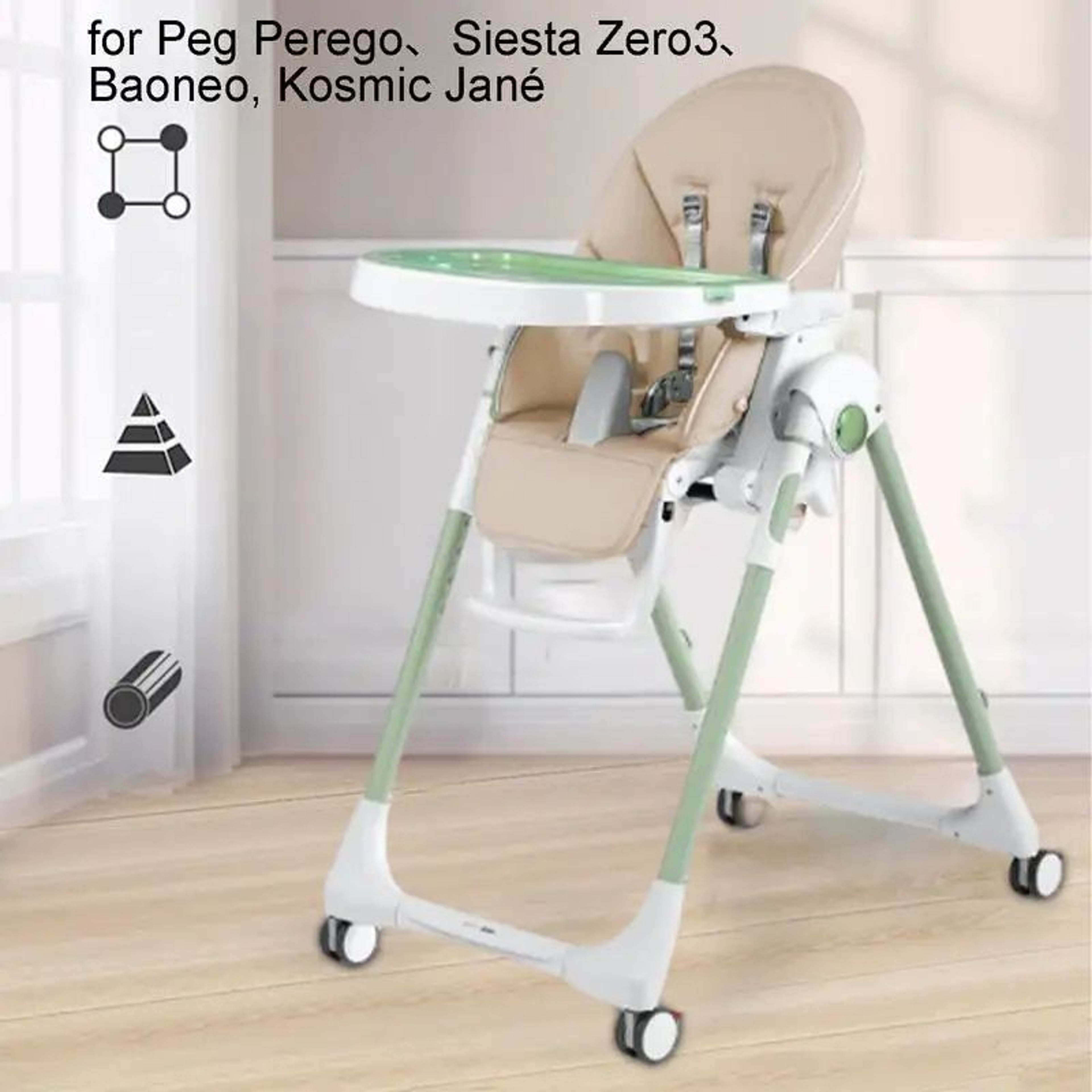 Soft PU Leather Baby High Chair Seat Cover Replacement 5