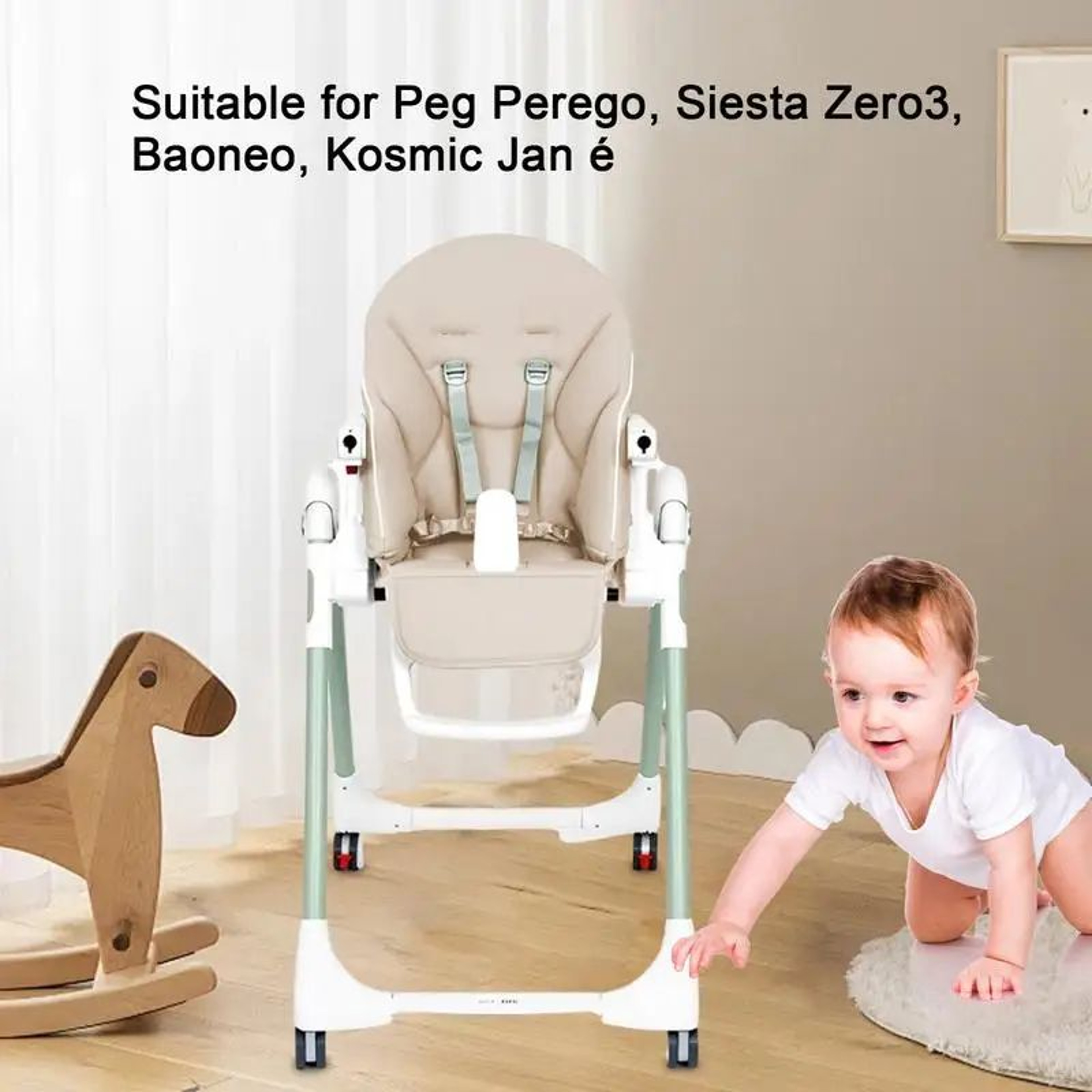 Soft PU Leather Baby High Chair Seat Cover Replacement 2