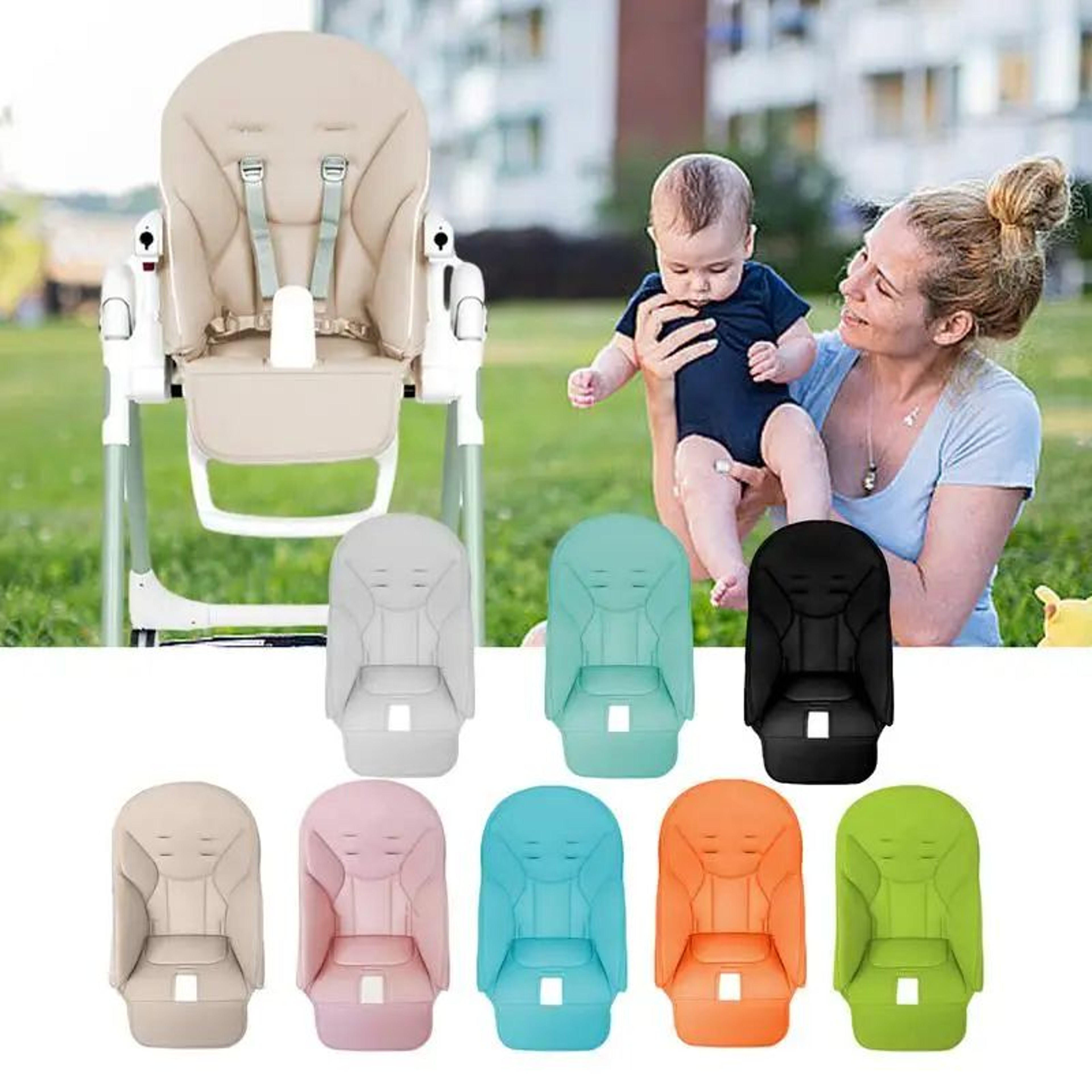Soft PU Leather Baby High Chair Seat Cover Replacement 1