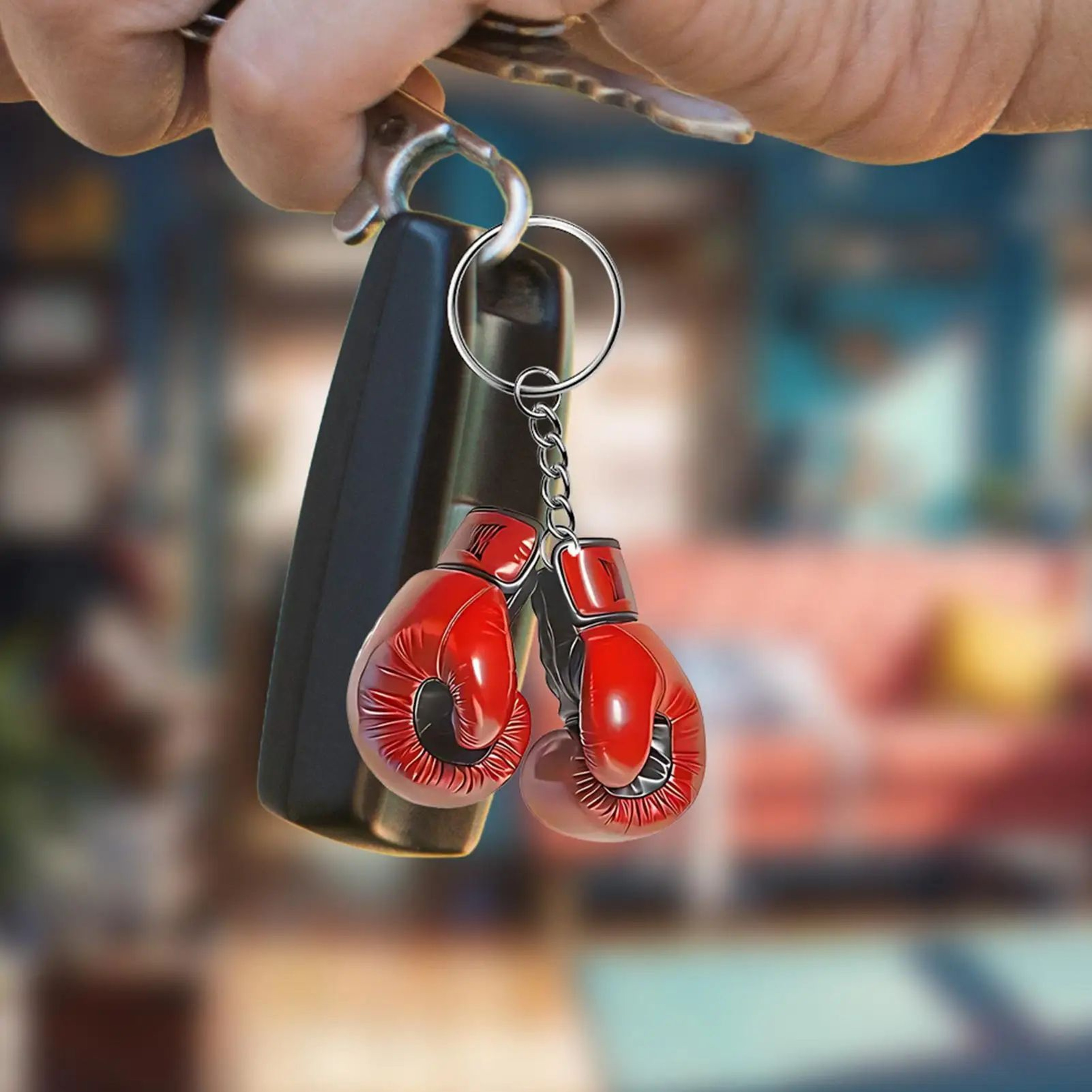 2D Acrylic Boxing Gloves Keychain Sports Bag Charm 3