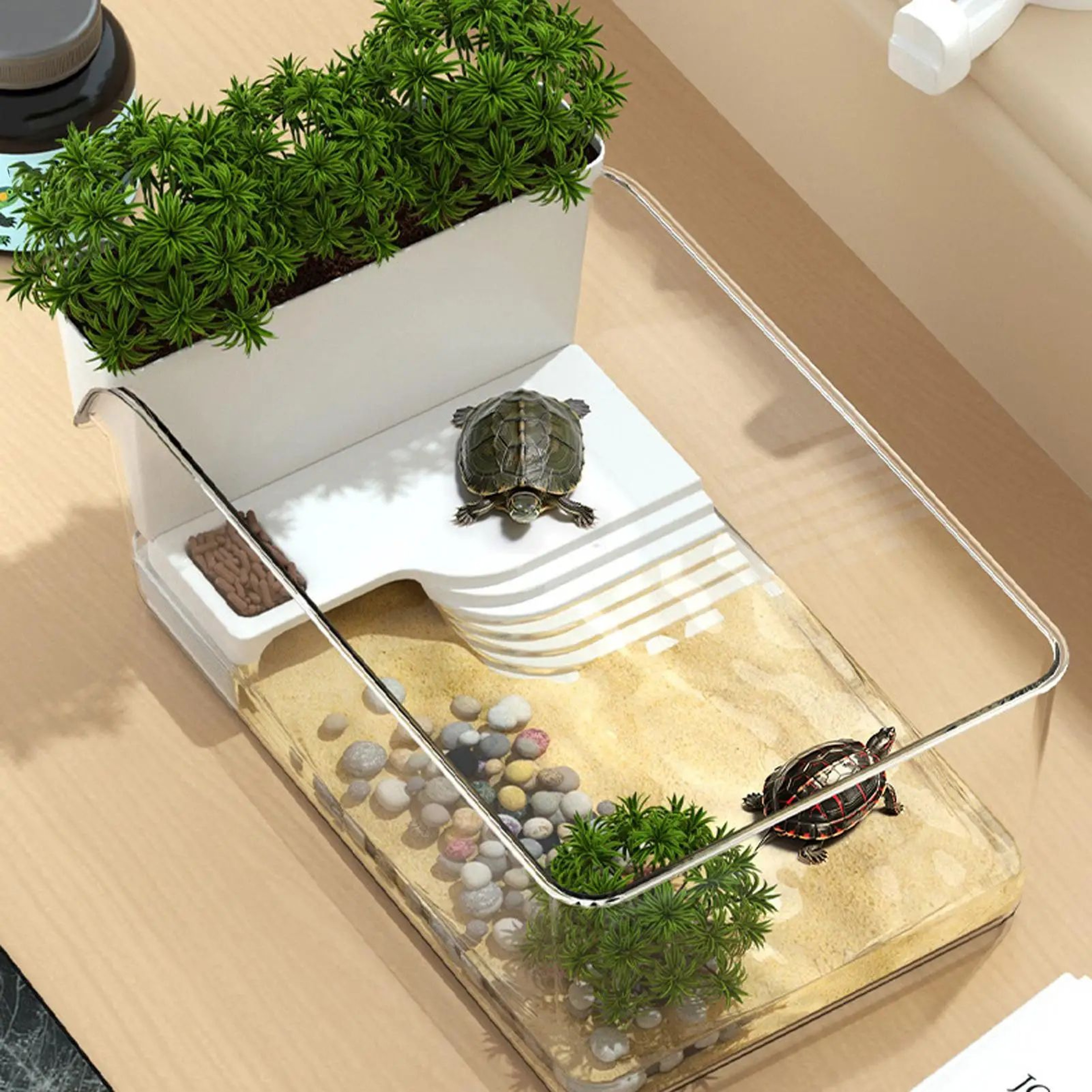 Transparent Aquatic Turtle Tank And Small Reptile Habitat Box 5