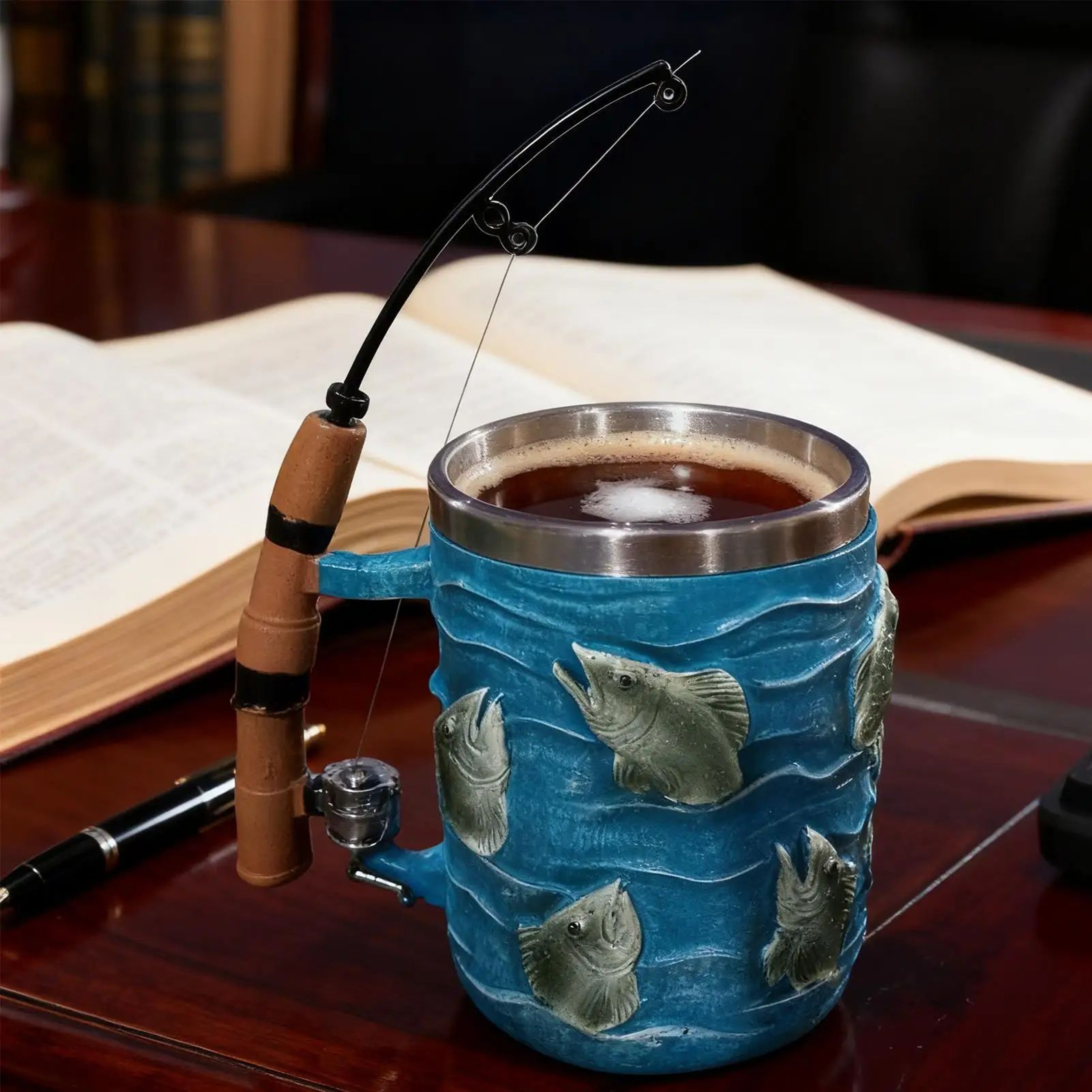 Fishing Theme Resin Coffee Mug For Hot And Cold Drinks 1