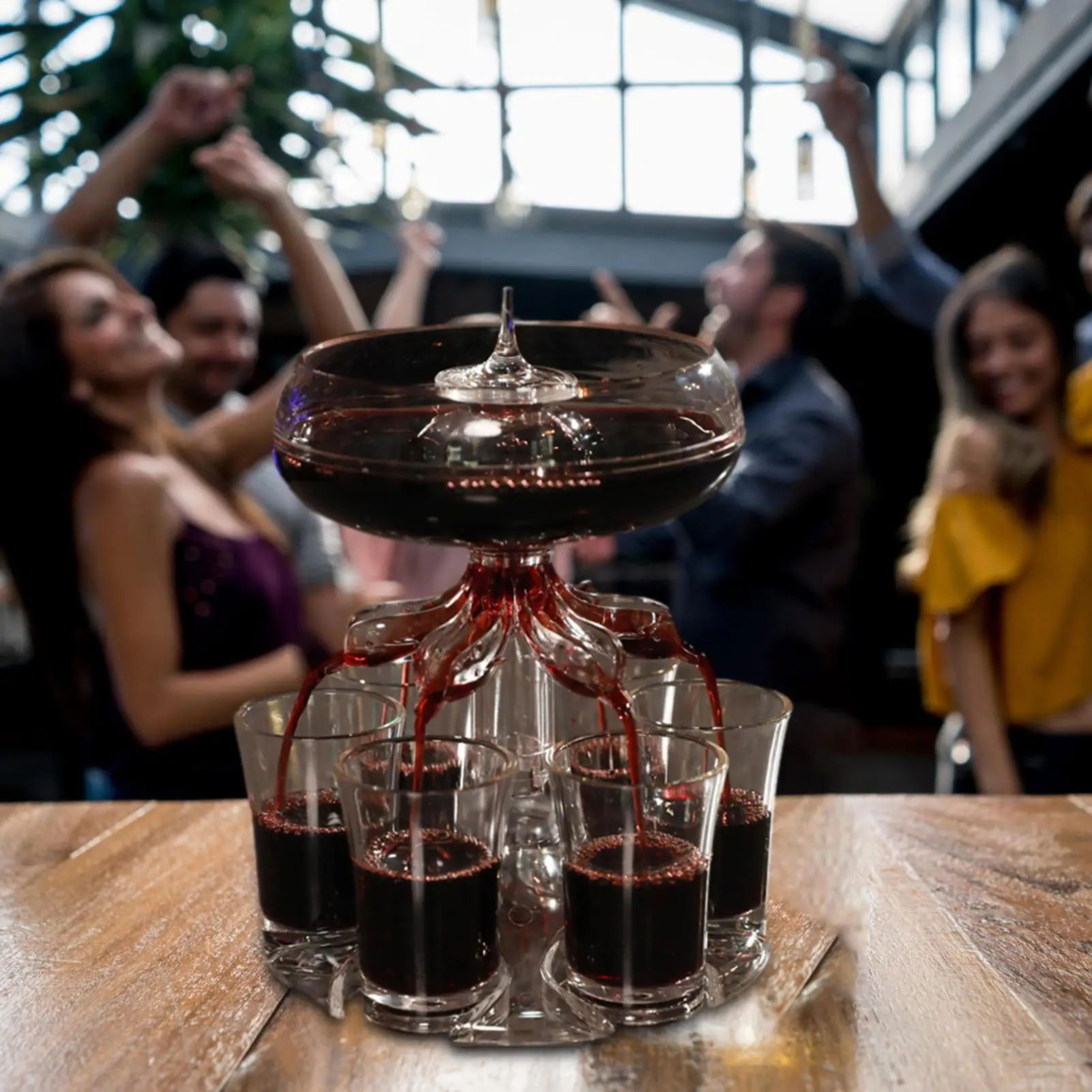 6 Shot Liquor Dispenser Cocktail Pourer With Glass Holder For Parties 1