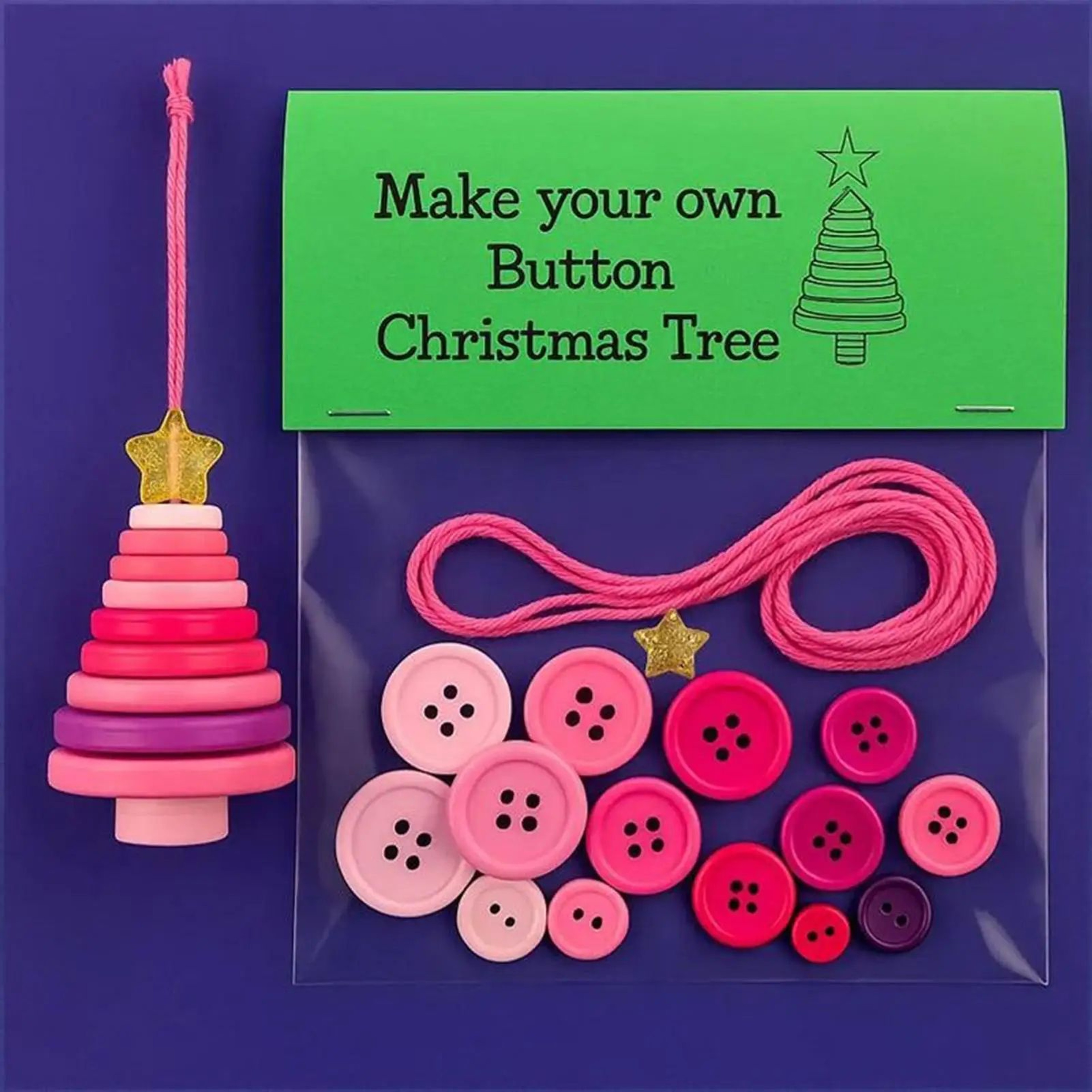 Santa And Snowman Button Christmas Ornament Craft Kit 3