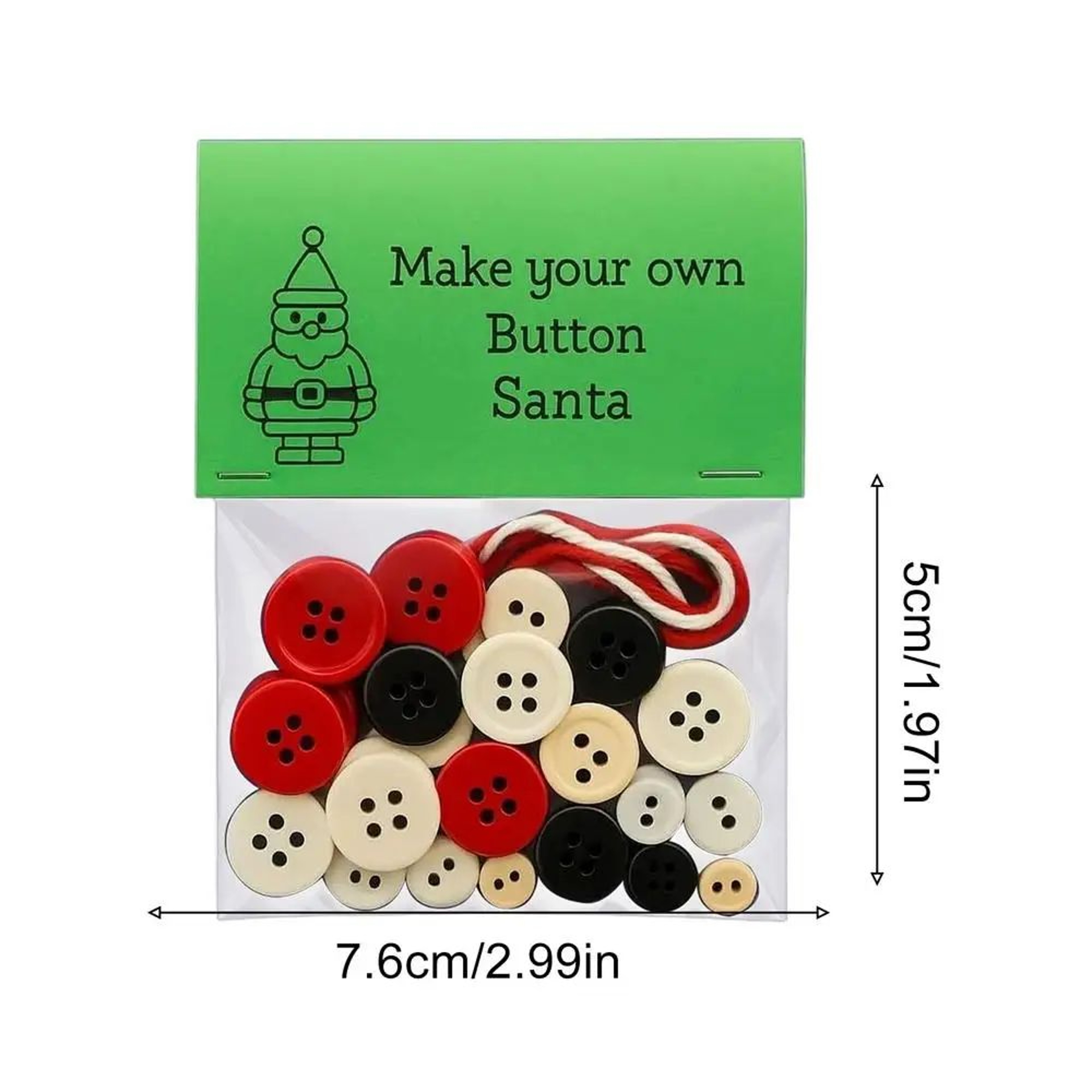 Santa And Snowman Button Christmas Ornament Craft Kit 7