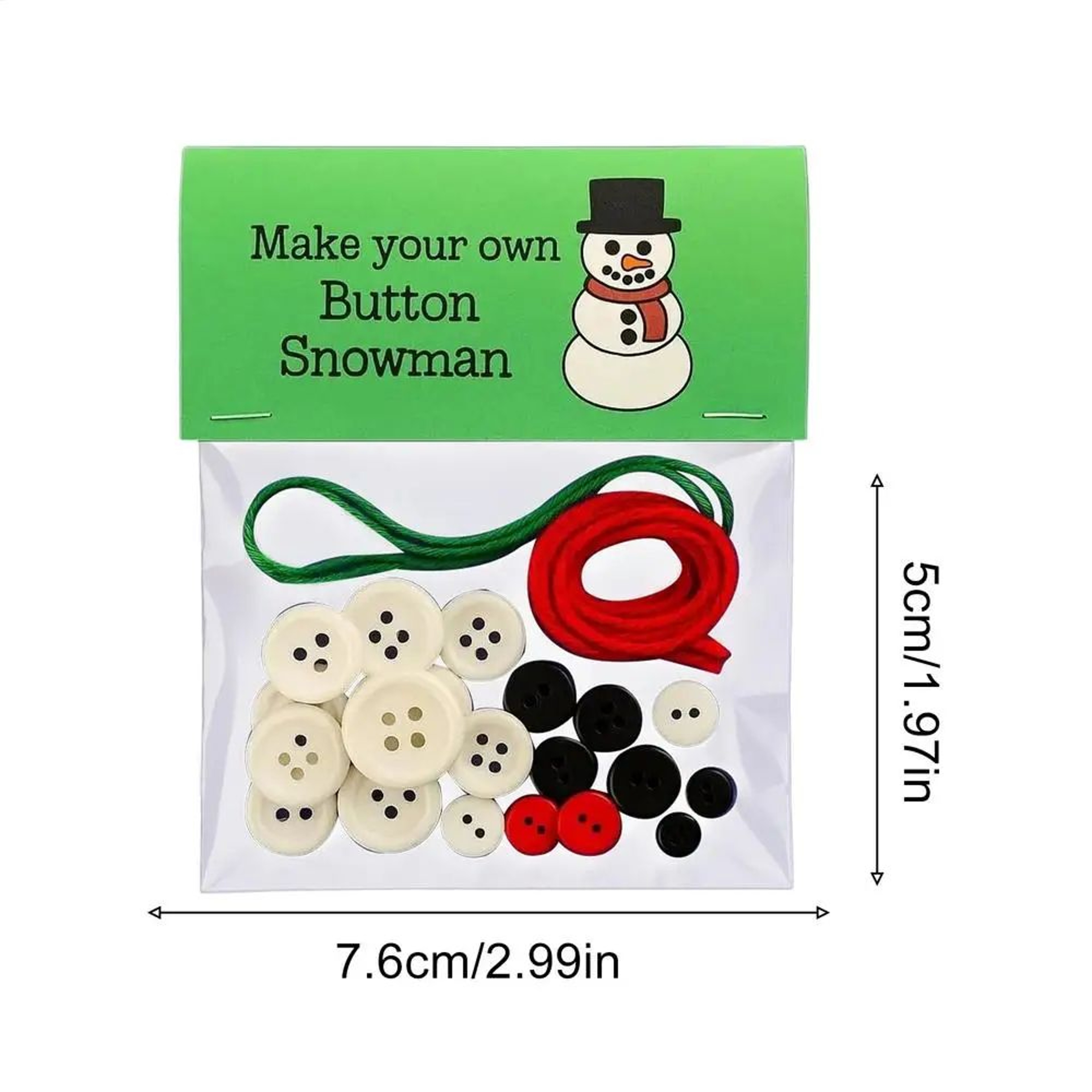 Santa And Snowman Button Christmas Ornament Craft Kit 6