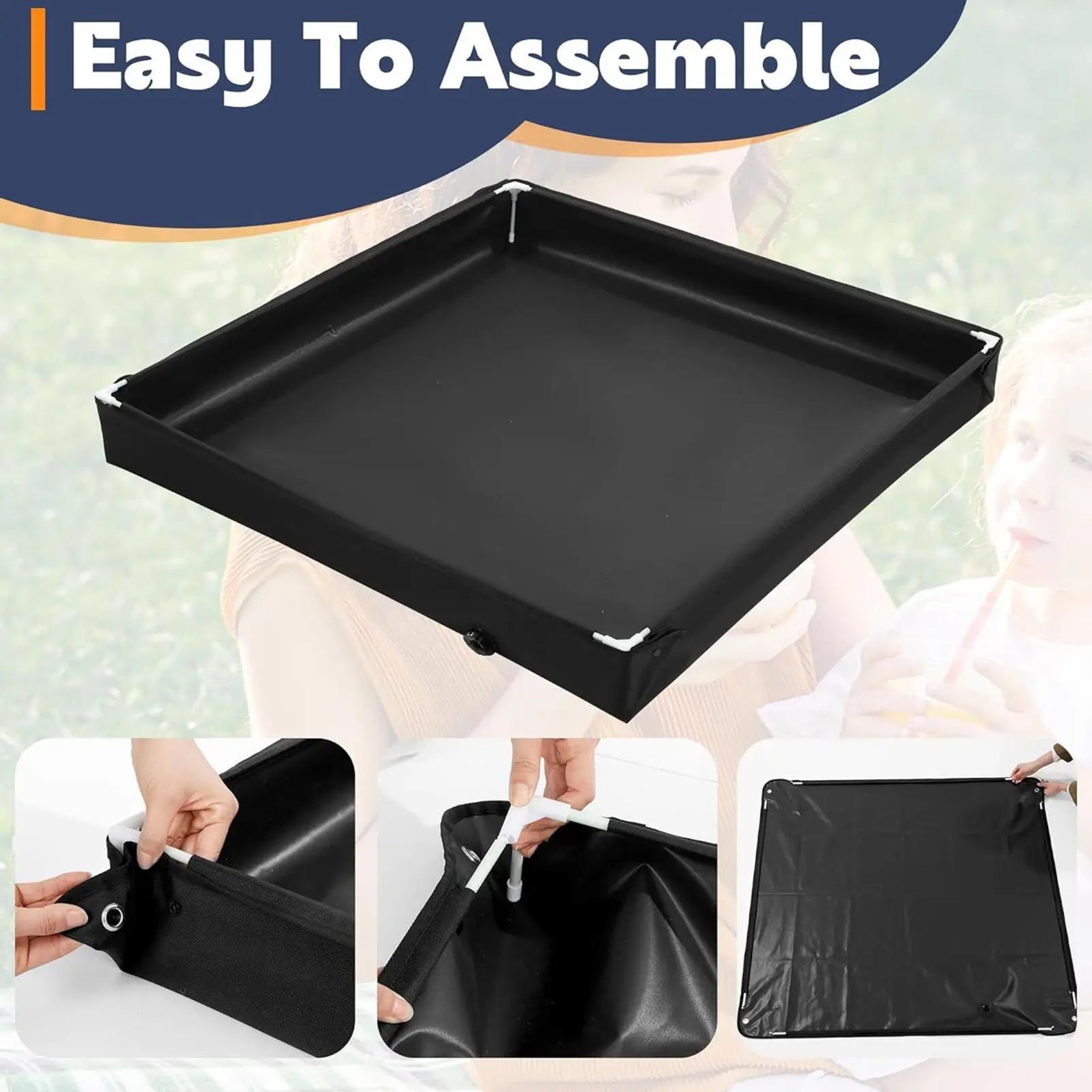 Foldable Portable Camping Shower Pan With Drain Pipe For Outdoor And RV Use 3