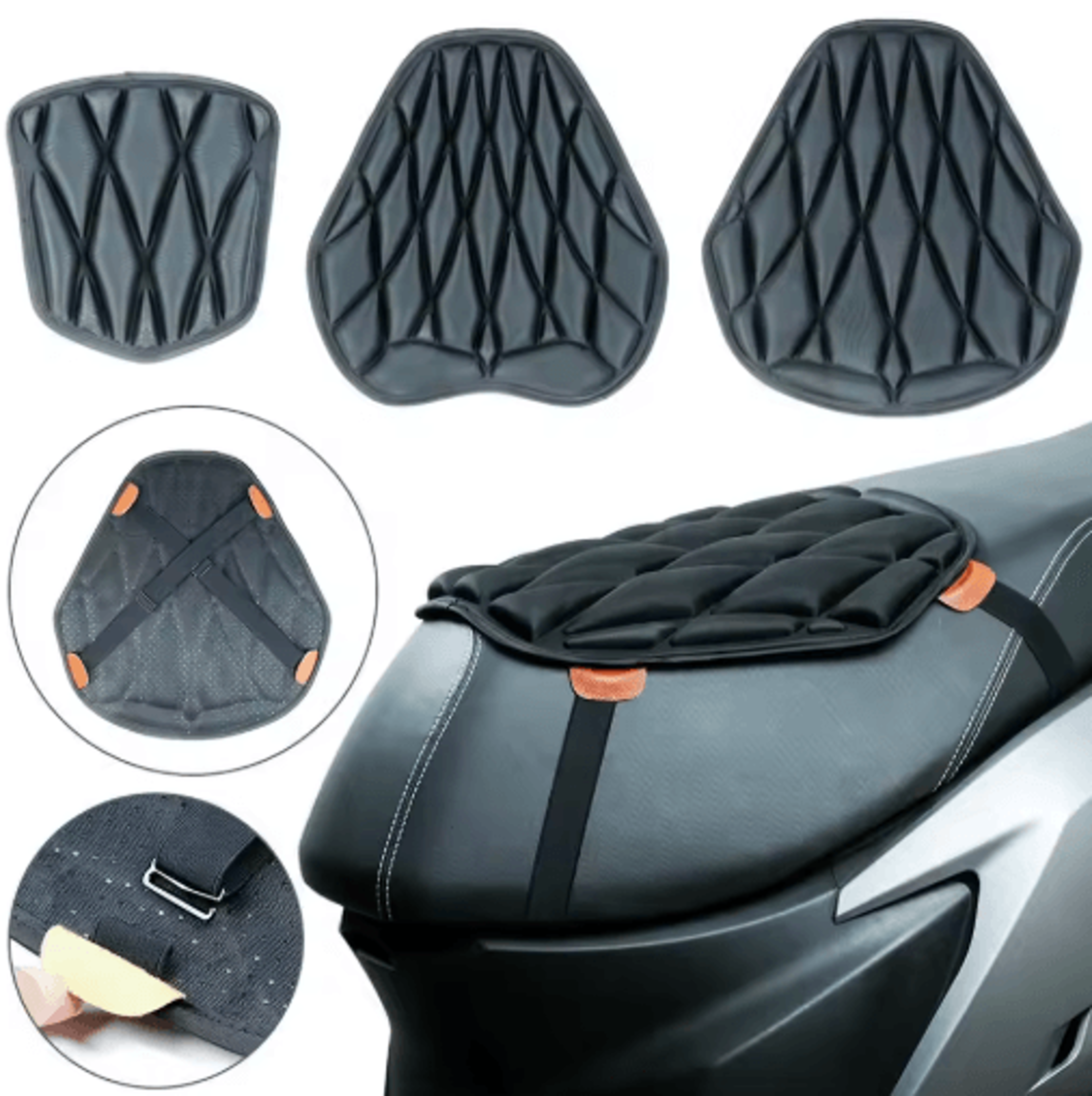 Motorcycle Seat Cushion Pad Breathable Shock Absorbing Comfort For Long Rides 3